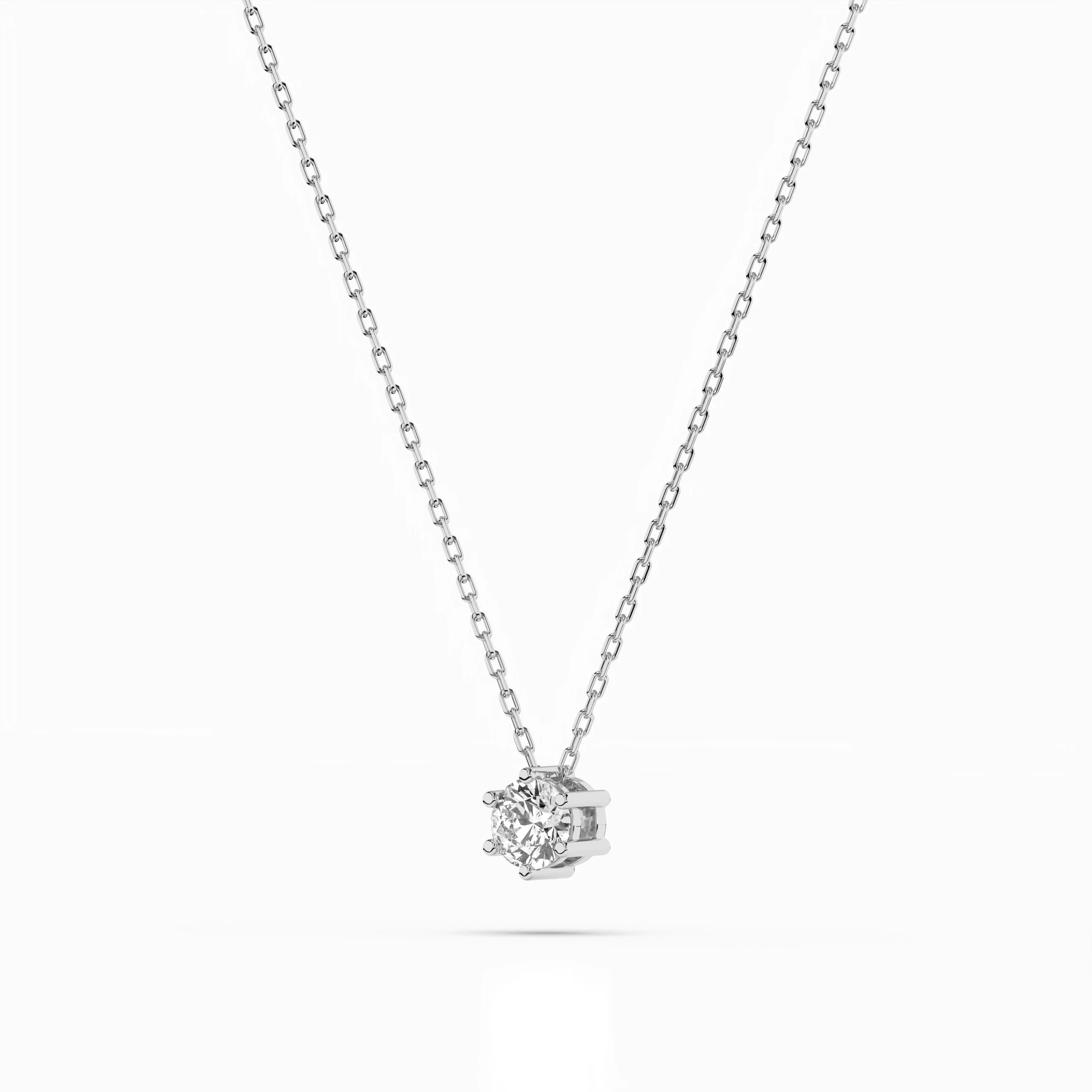 Solitaire Necklace (Round), 0.15 ct — 104-10003(3.4)