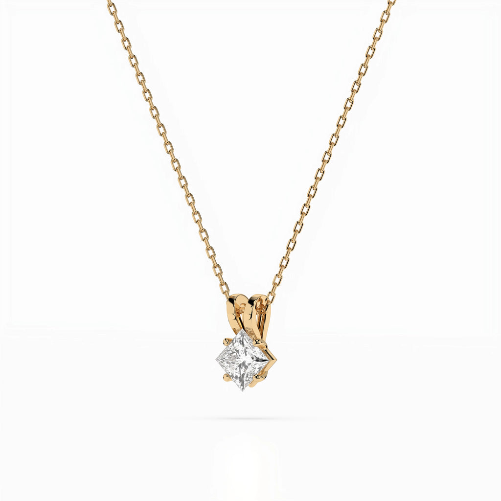 Solitaire Necklace (Princess), 0.3 ct — 104-10070(0.30)PR