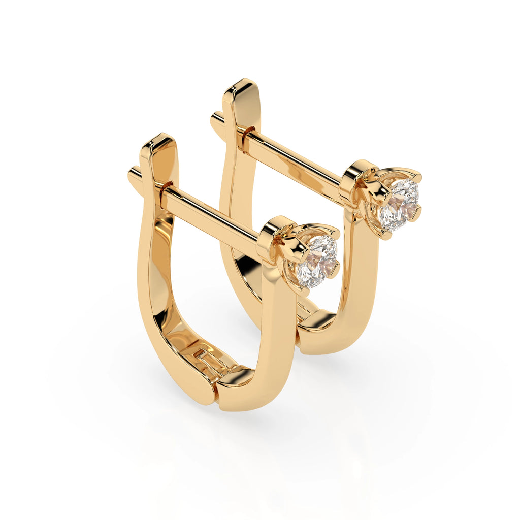 Solitaire English Lock Earring (Round), 0.2 ct — 102-10089(3.0)
