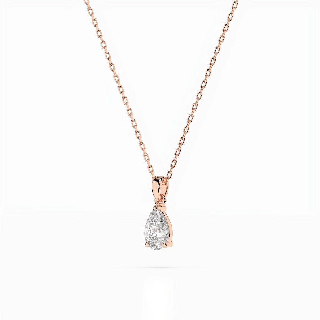 Solitaire Necklace (Pear), 0.3 ct — 104-10067(0.30)PAR