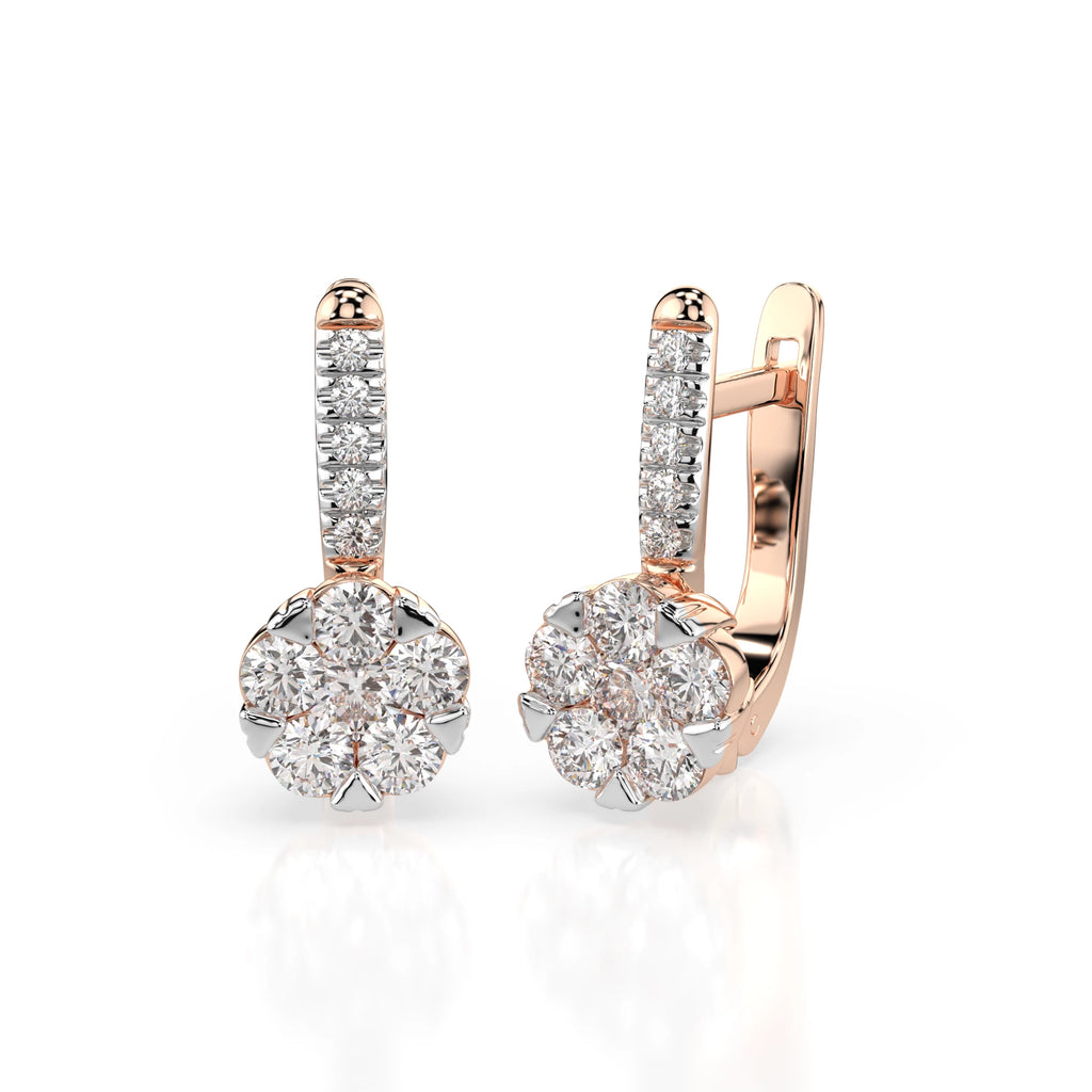 Illusion Earring (Round), 0.2 ct — 102-10015/4(3.0)