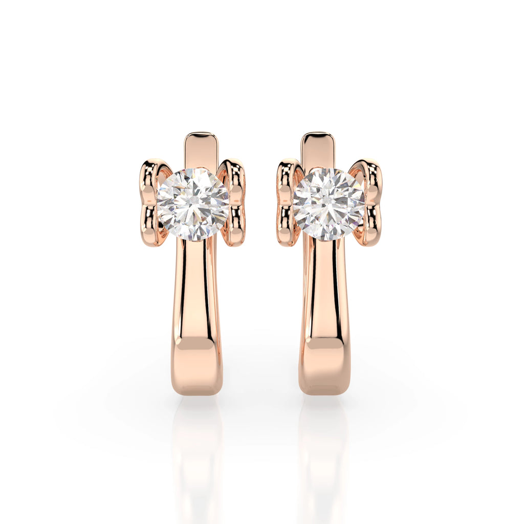 Solitaire English Lock Earring (Round), 0.5 ct — 102-10013(4.0)