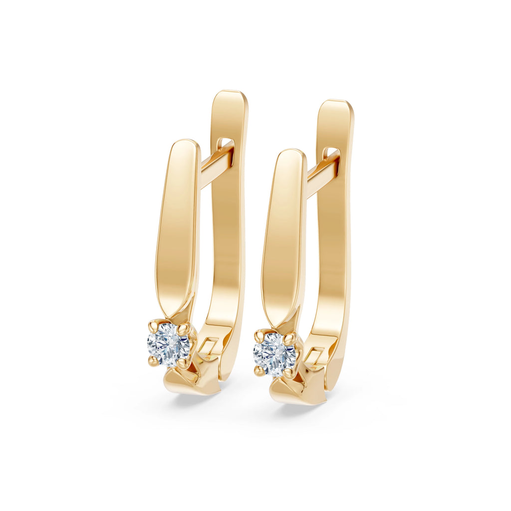 Solitaire English Lock Earring, 0.15 ct — 102-10046(2.7)