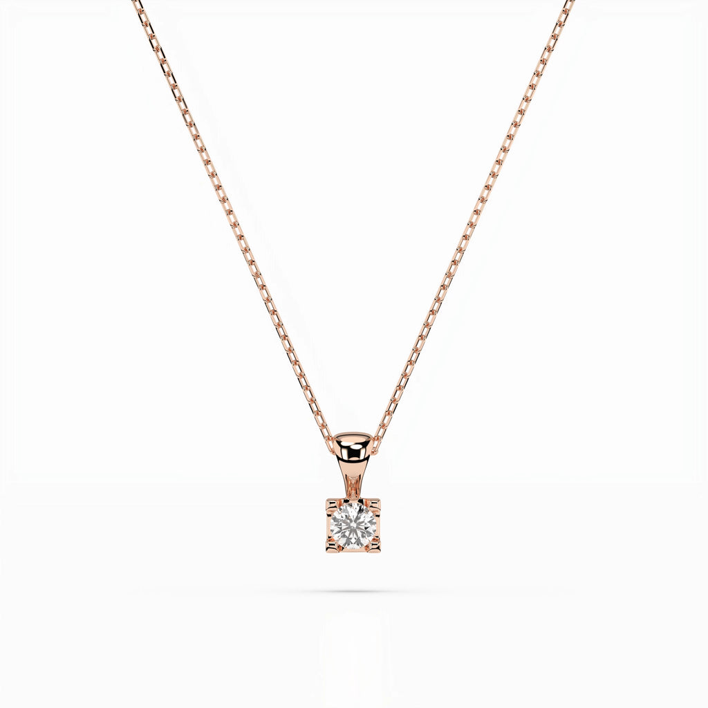 Solitaire Necklace (Round), 0.15 ct — 104-10013(3.4)