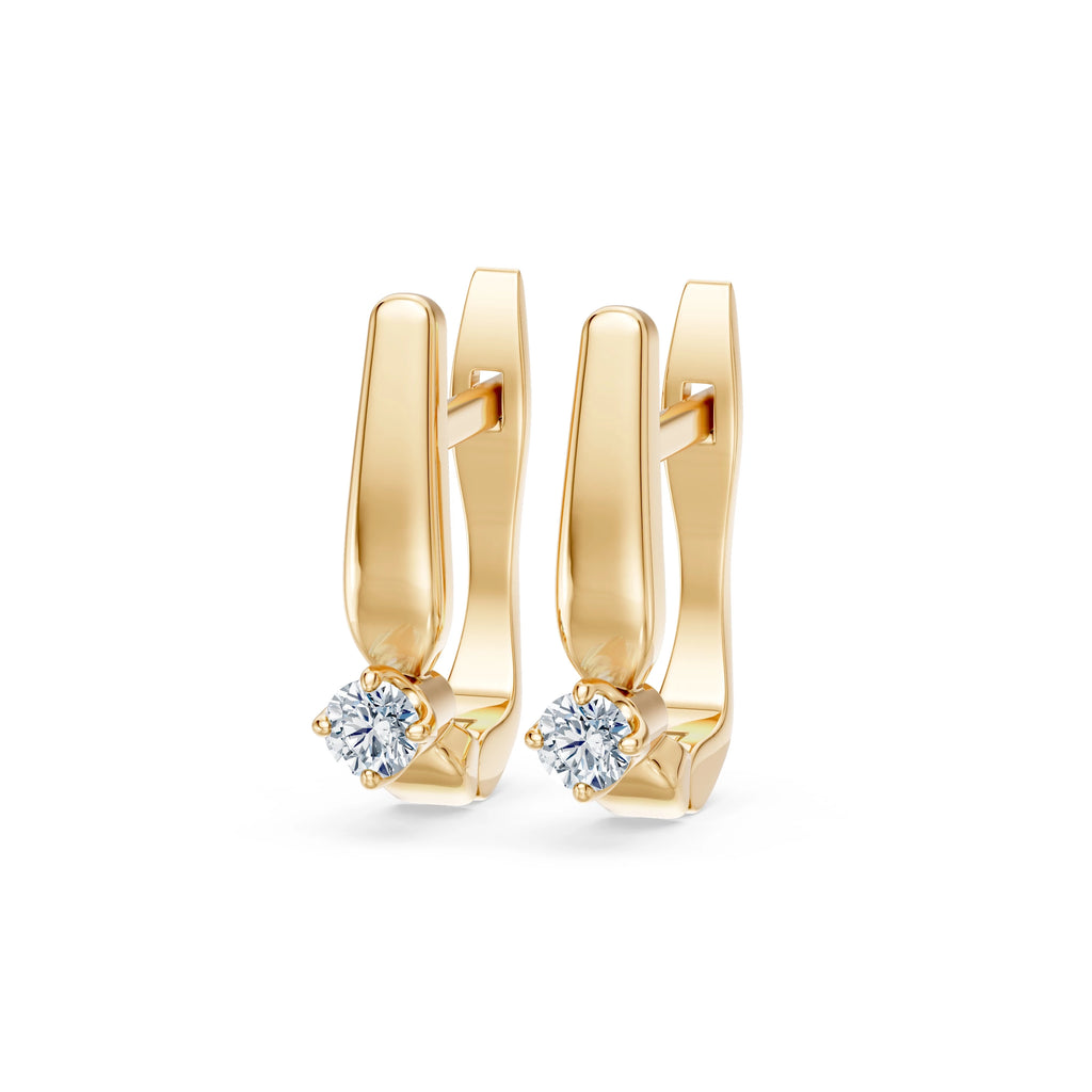 Solitaire English Lock Earring, 0.2 ct — 102-10041(3.0)