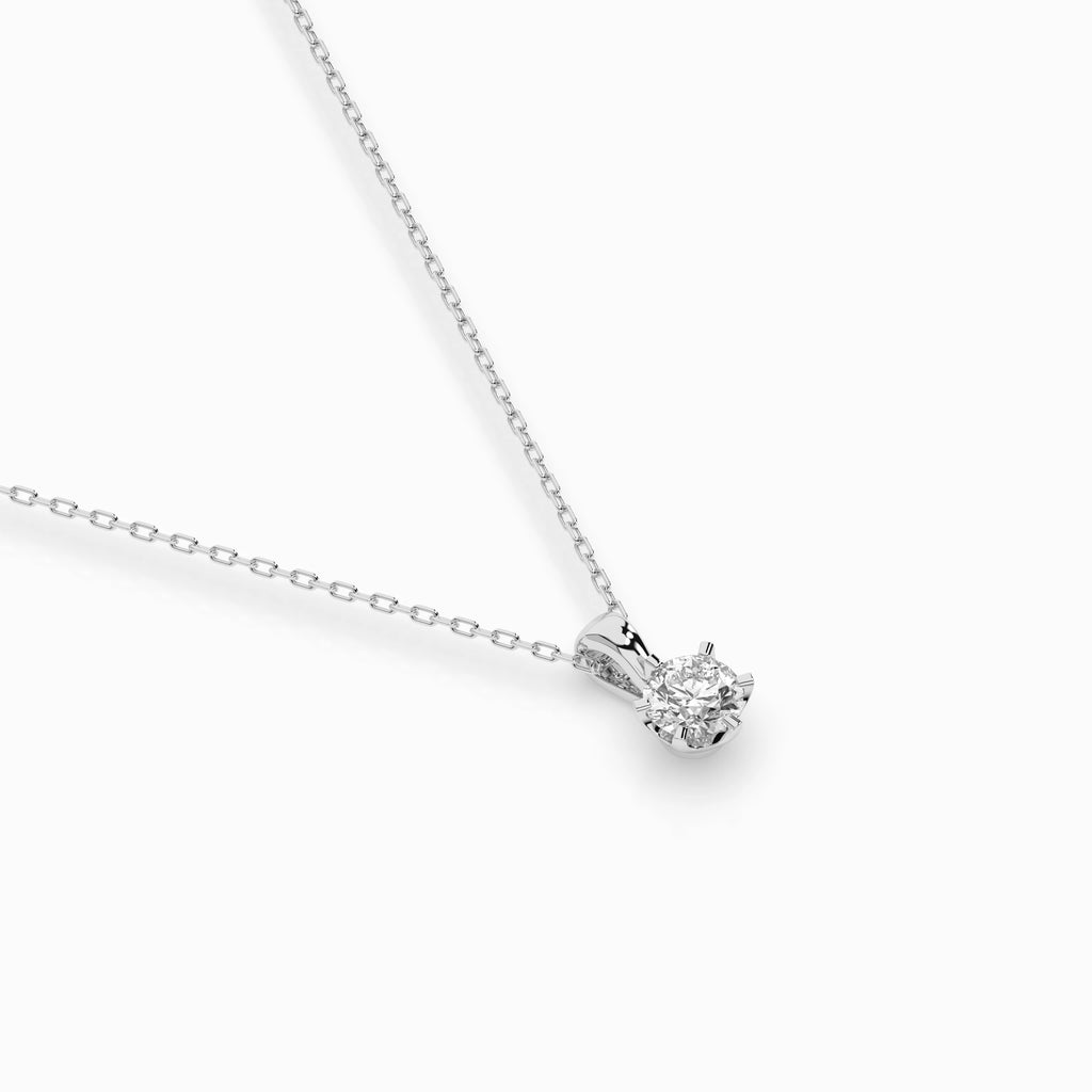 Solitaire Necklace (Round), 0.2 ct — 104-10004(3.7)