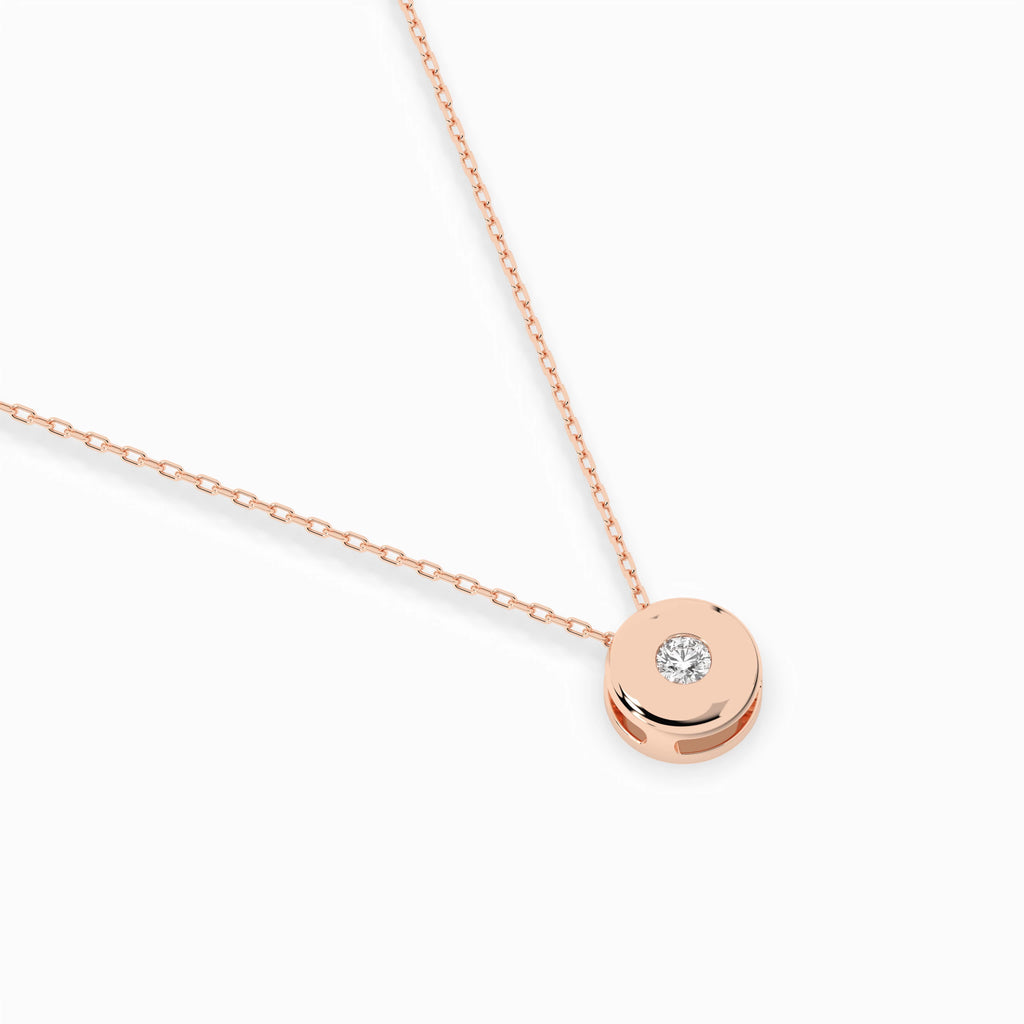Solitaire Necklace (Round), 0.04 ct — 104-10015(2.2)