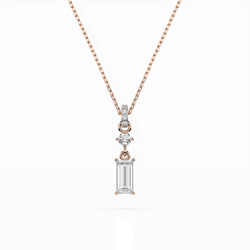 Solitaire Necklace (Baguette), 0.04 ct — 104-10071/3(0.30)BAQ