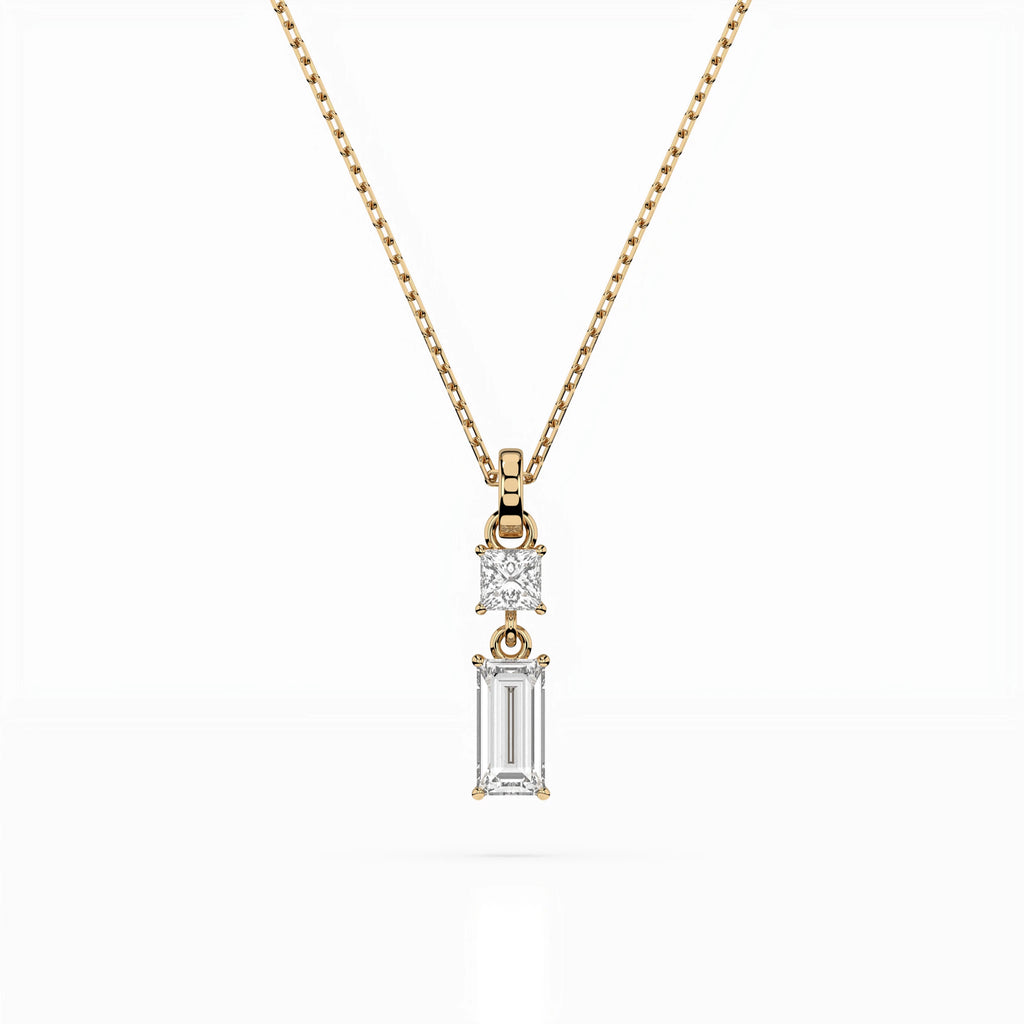 Solitaire Necklace (Baguette), 0.1 ct — 104-10071/1(0.30)BAQ