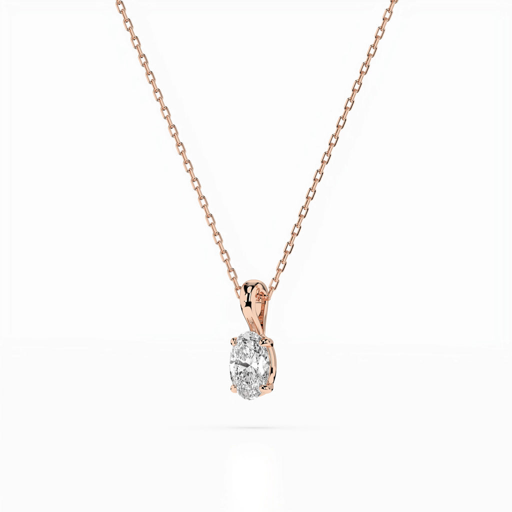 Solitaire Necklace (Oval), 0.3 ct — 104-10069(0.30)OV