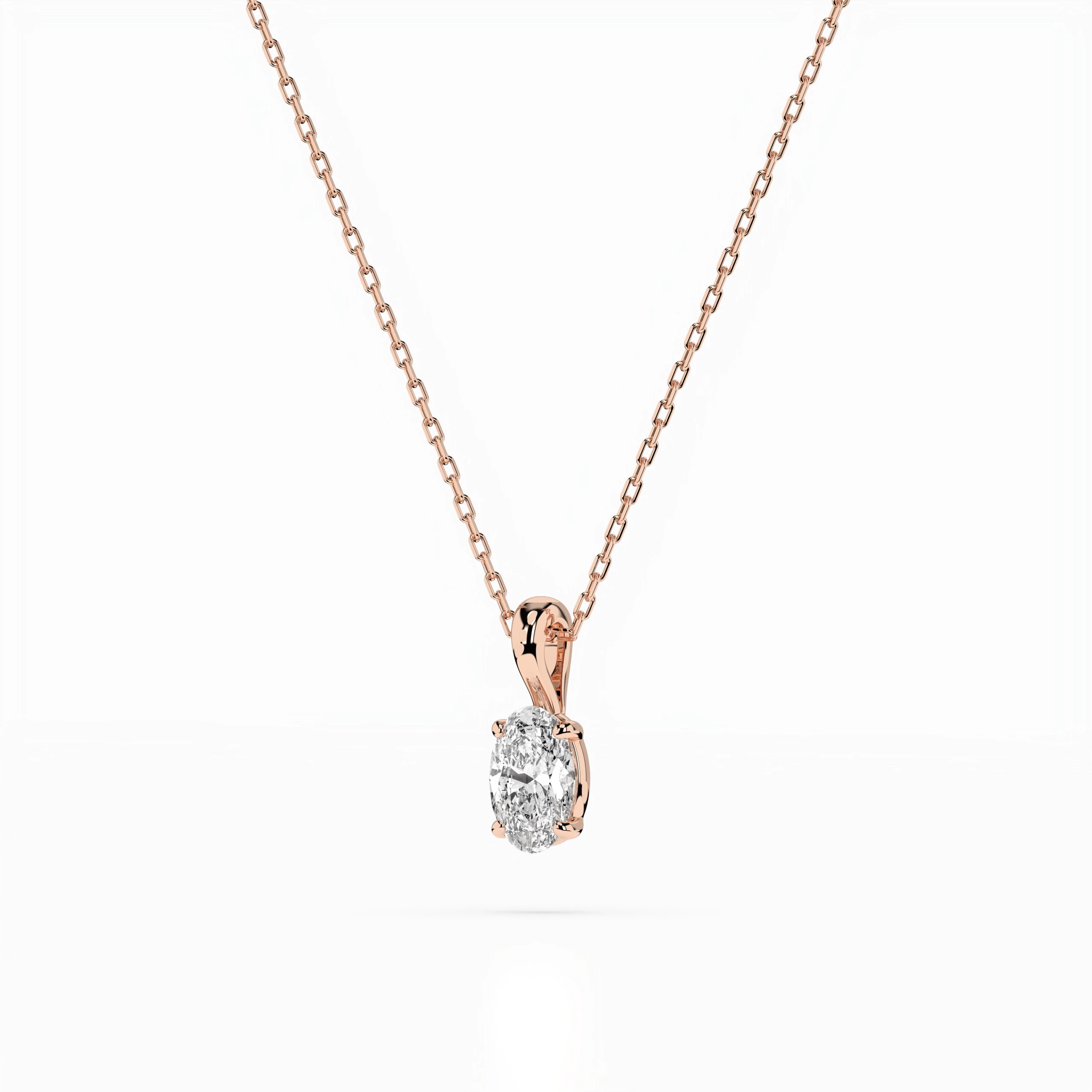 Solitaire Necklace (Oval), 0.3 ct — 104-10069(0.30)OV