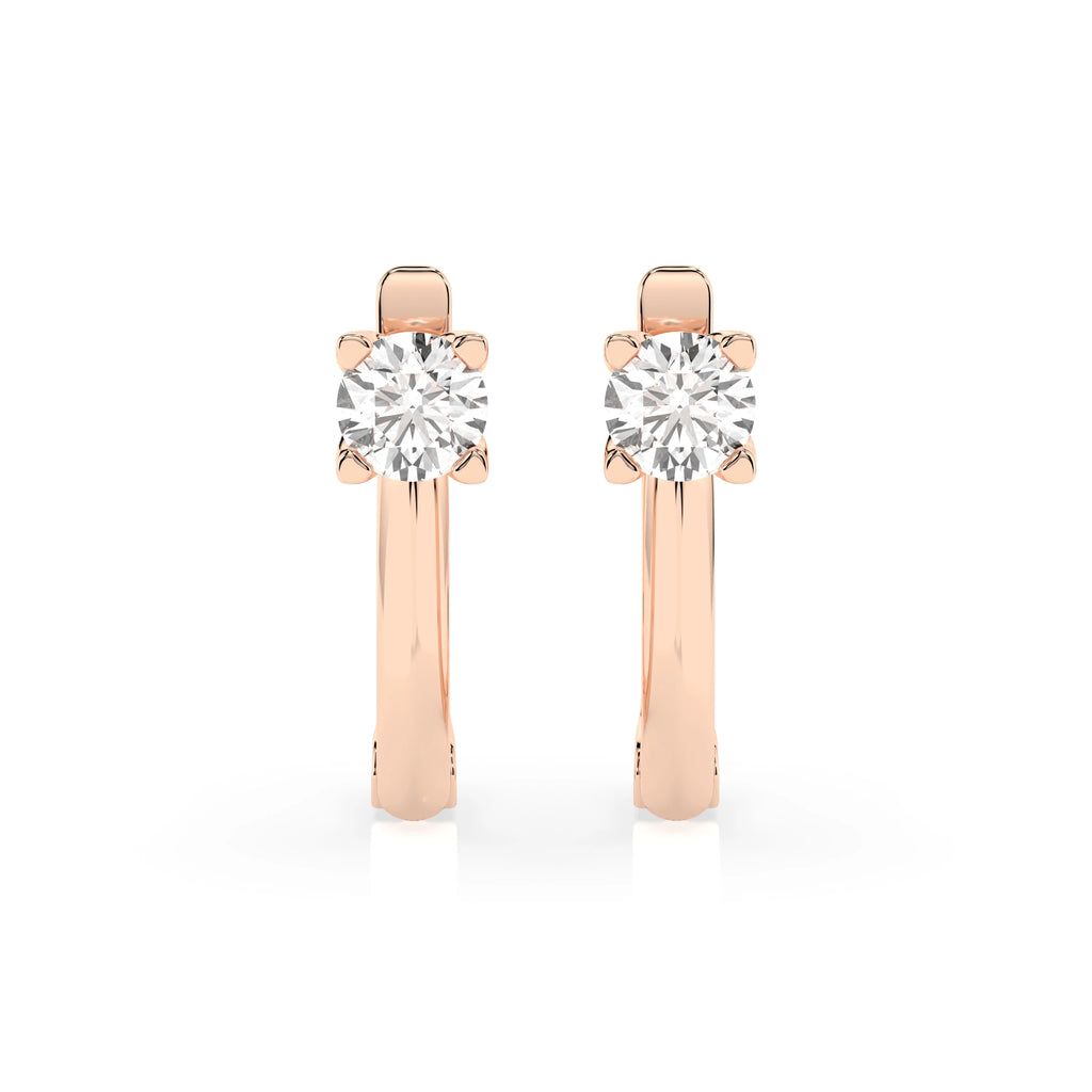 Solitaire English Lock Earring (Round), 0.6 ct — 102-10089(4.2)