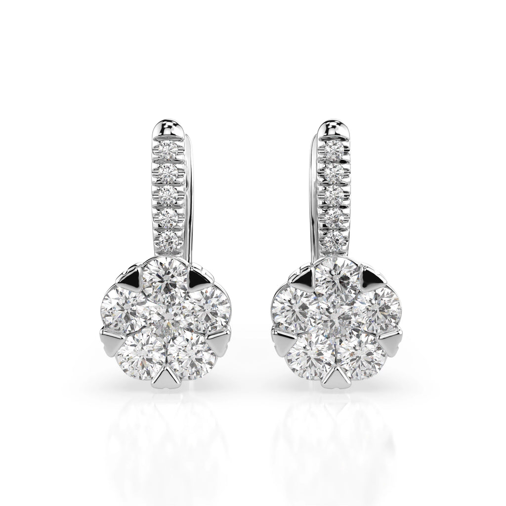 Illusion Earring (Round), 0.3 ct — 102-10015/4(3.4)