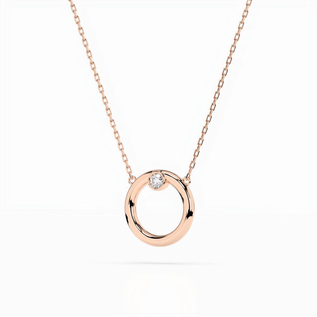 Minimalism Necklace (Round), 0.03 ct — 104-10056