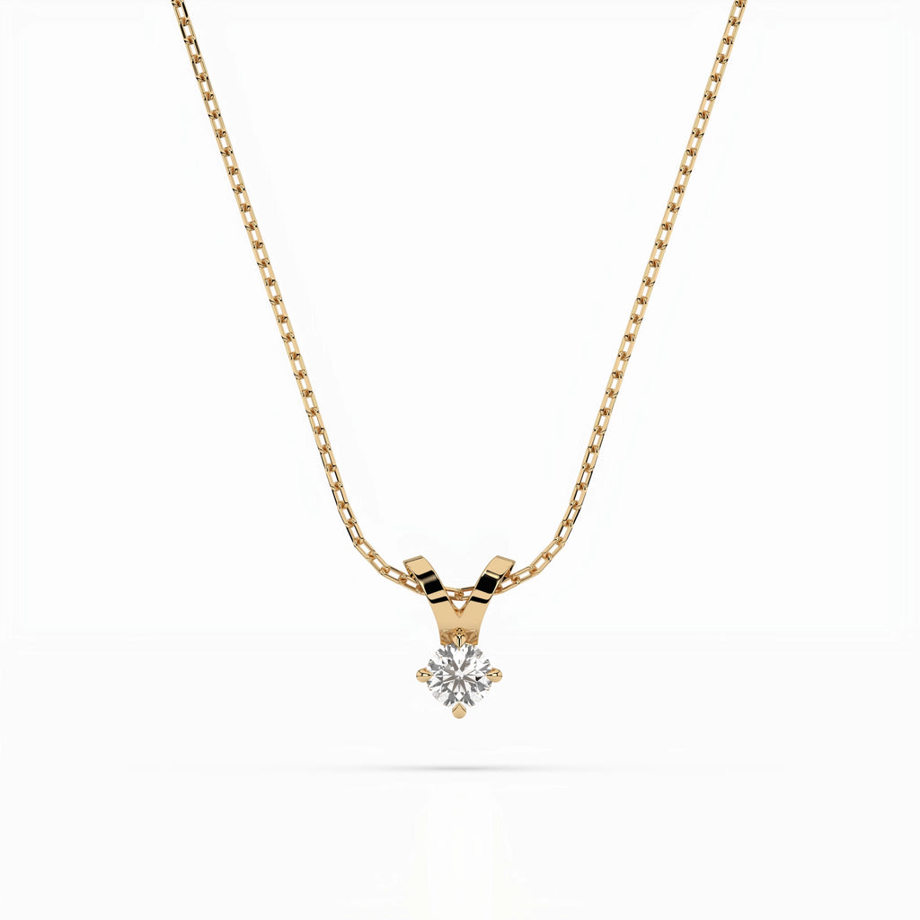 Solitaire Necklace (Round), 0.1 ct — 104-10037(3.0)