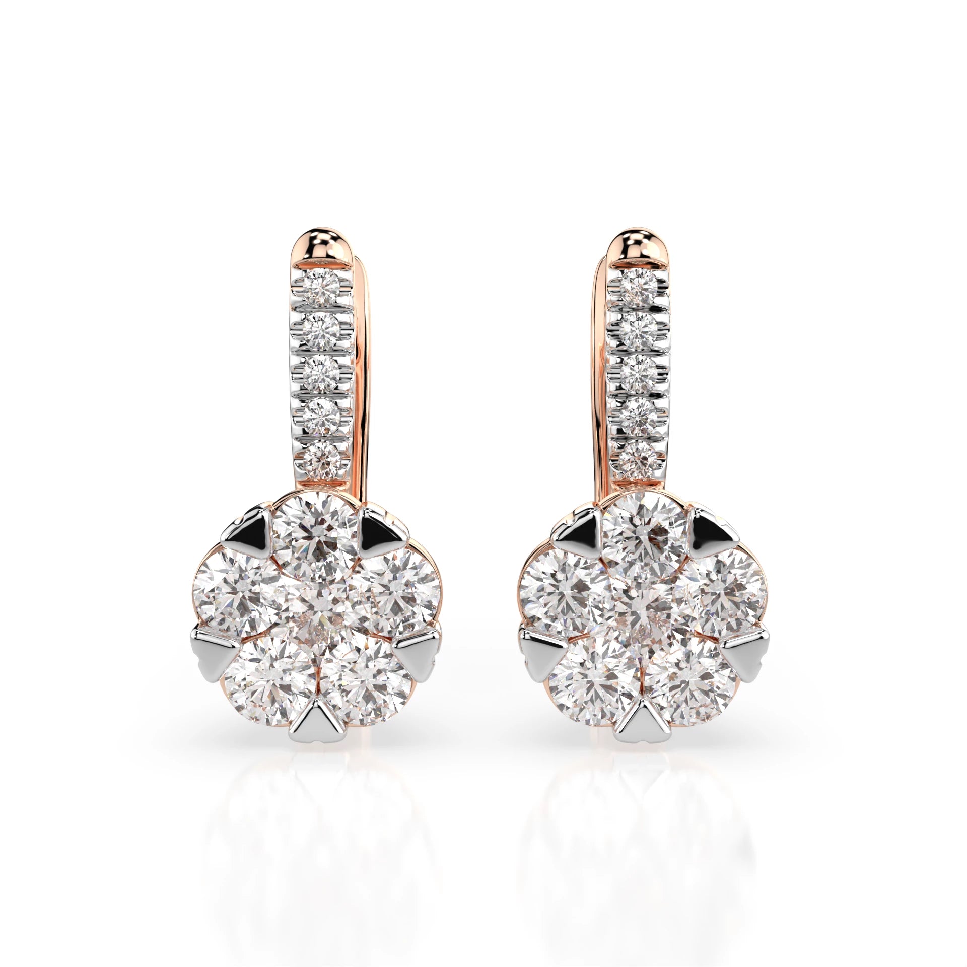 Illusion Earring (Round), 0.3 ct — 102-10015/4(3.4)