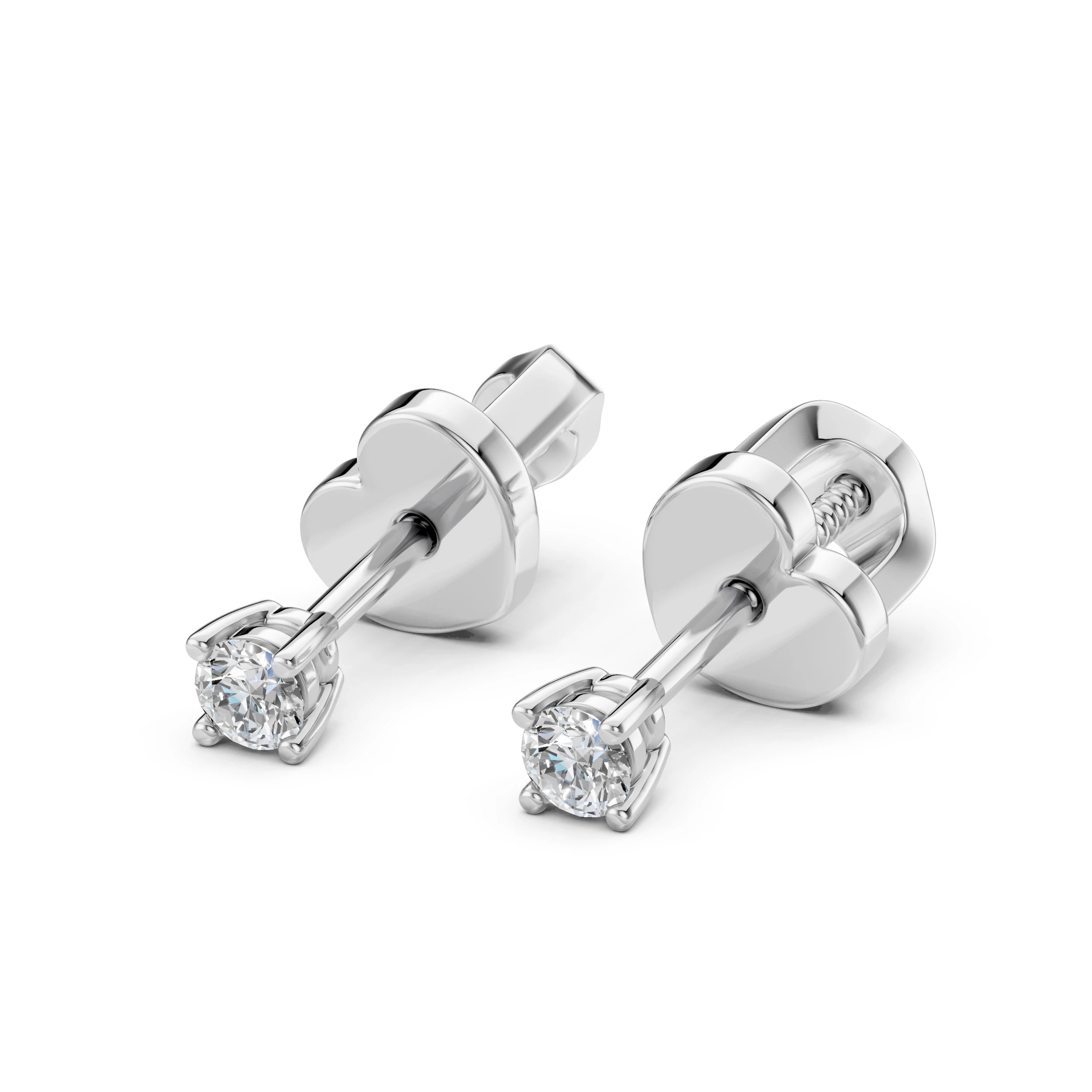 Solitaire Butterfly Earring (Round), 0.2 ct — 102-10012/1(3.0)