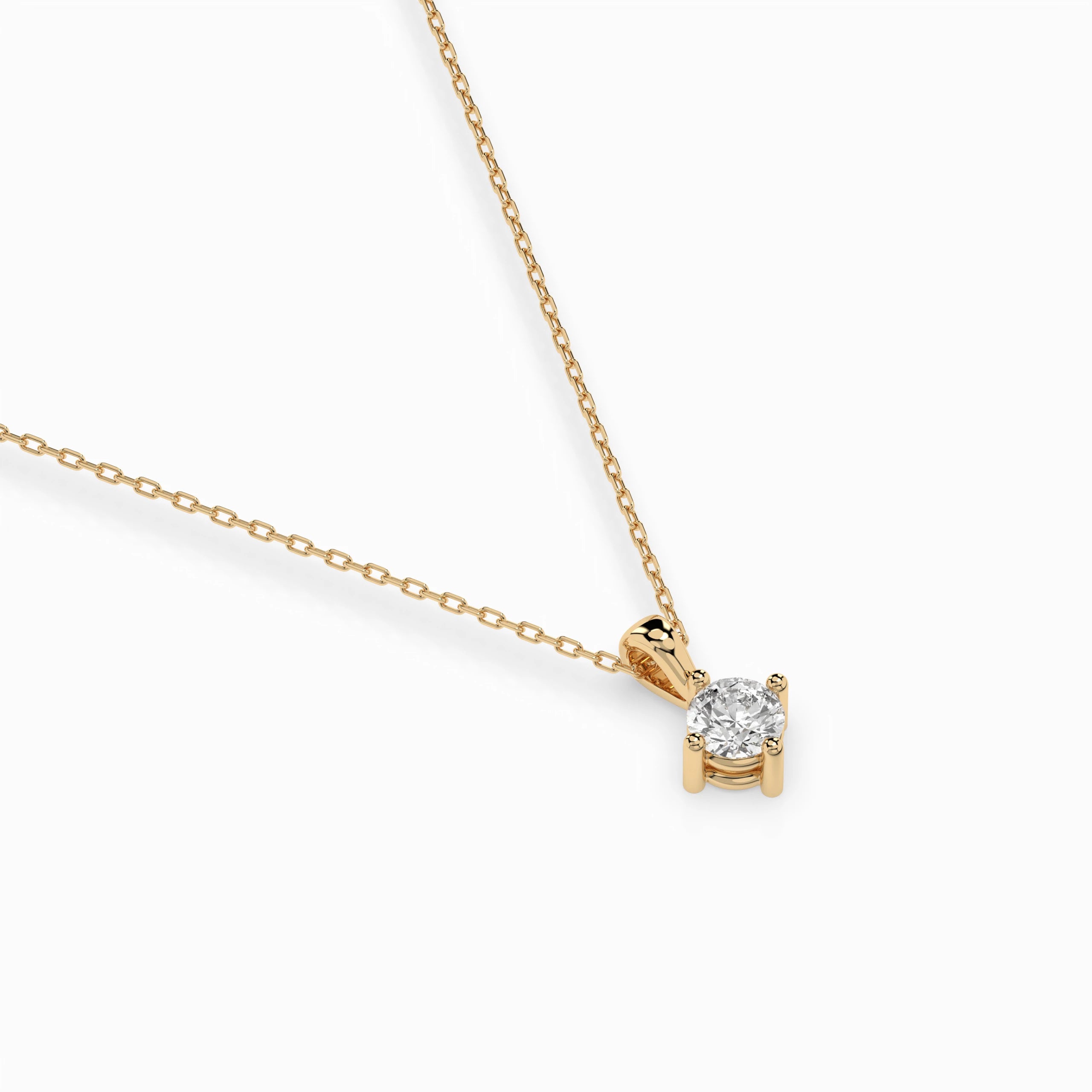 Solitaire Necklace (Round), 0.2 ct — 104-10011(3.7)