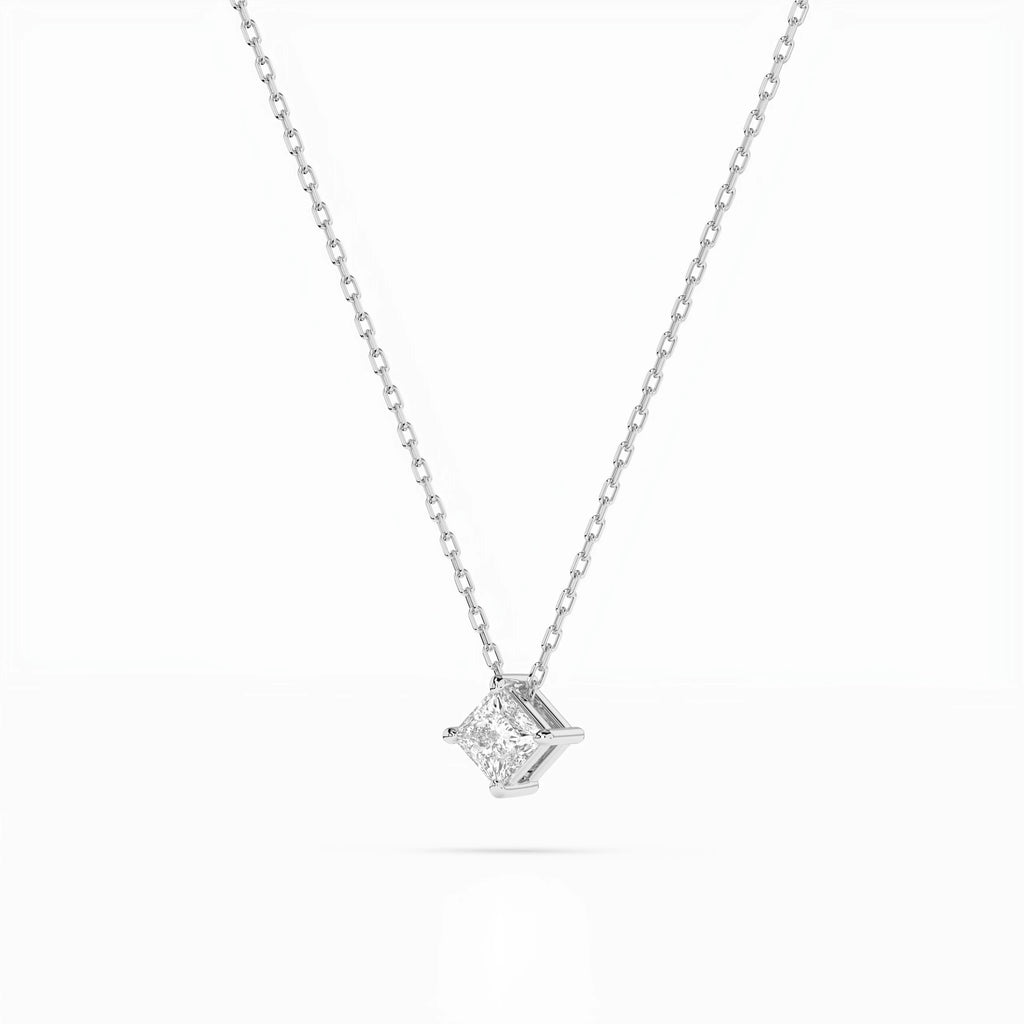Solitaire Necklace (Princess), 0.17 ct — 104-10055(3.0)PR