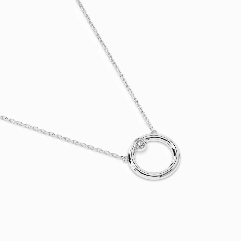 Minimalism Necklace (Round), 0.03 ct — 104-10056