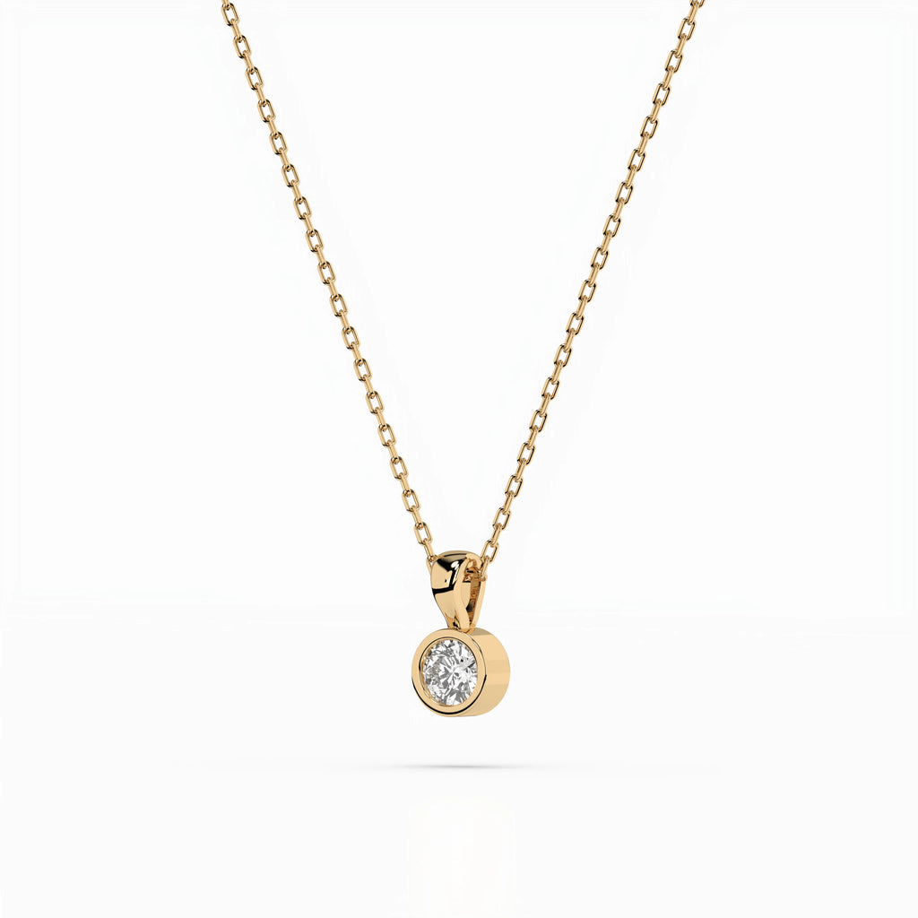 Solitaire Necklace (Round), 0.1 ct — 104-10010(3.0)