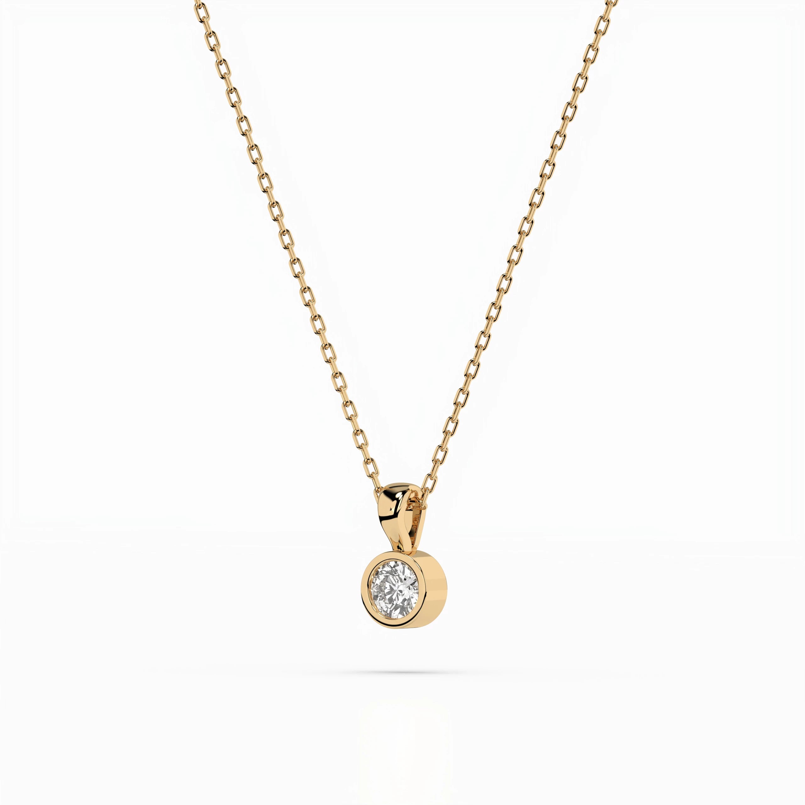 Solitaire Necklace (Round), 0.1 ct — 104-10010(3.0)