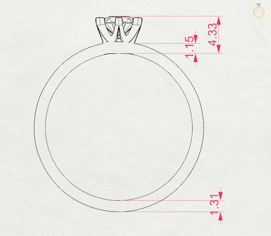 Solitaire Ring (Round), 0.3 ct — 101-10040(4.2)