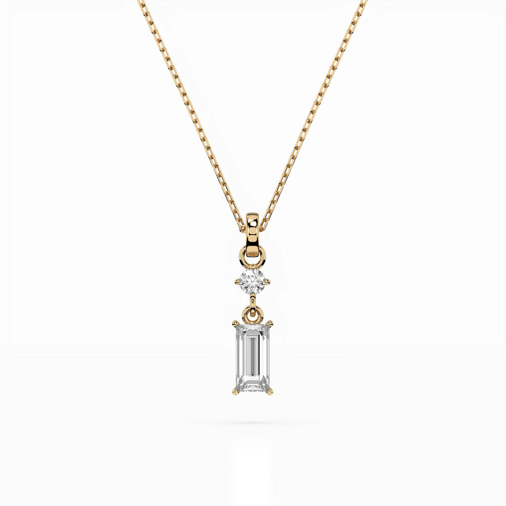 Solitaire Necklace (Baguette), 0.04 ct — 104-10071/2(0.30)BAQ