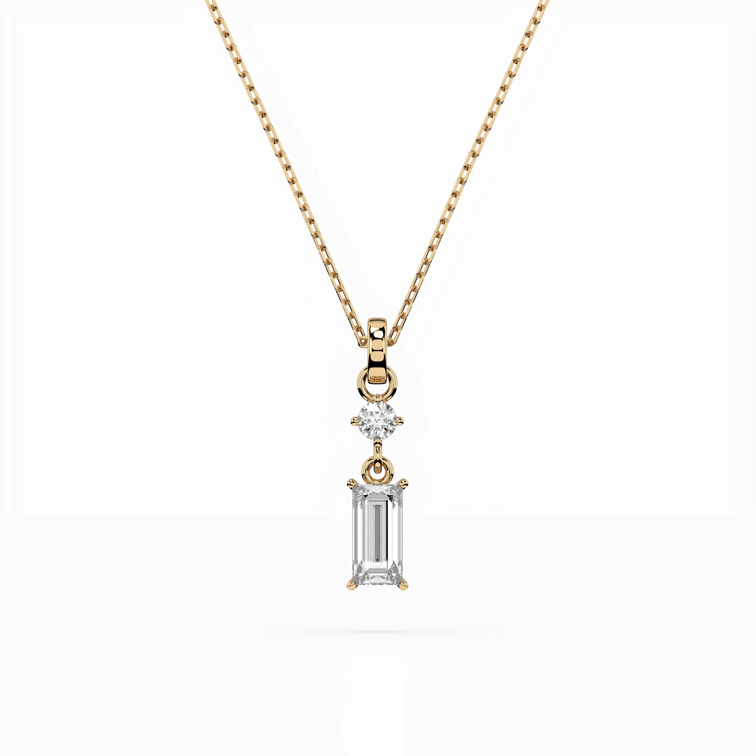 Solitaire Necklace (Baguette), 0.04 ct — 104-10071/2(0.30)BAQ