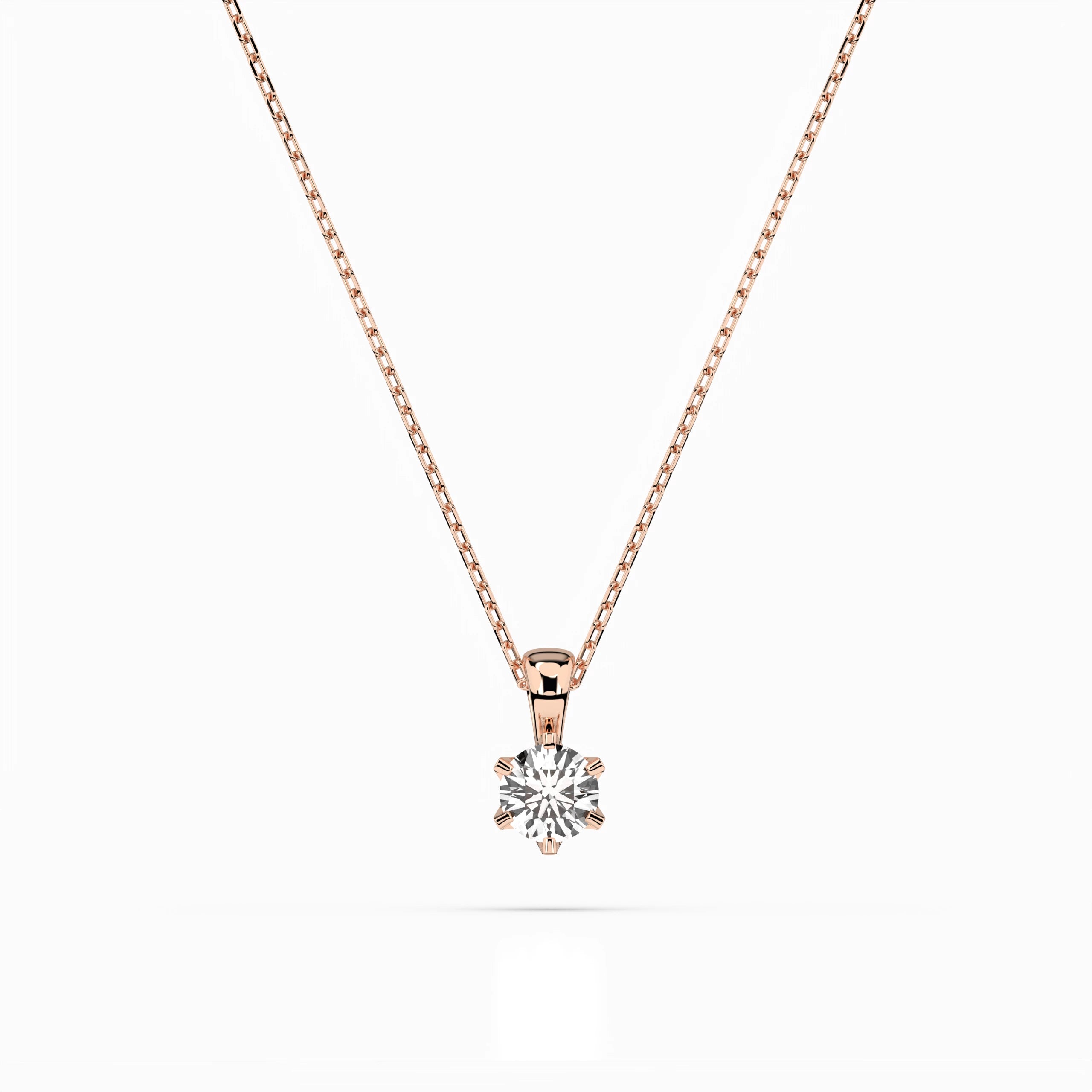 Solitaire Necklace (Round), 0.3 ct — 104-10004(4.2)
