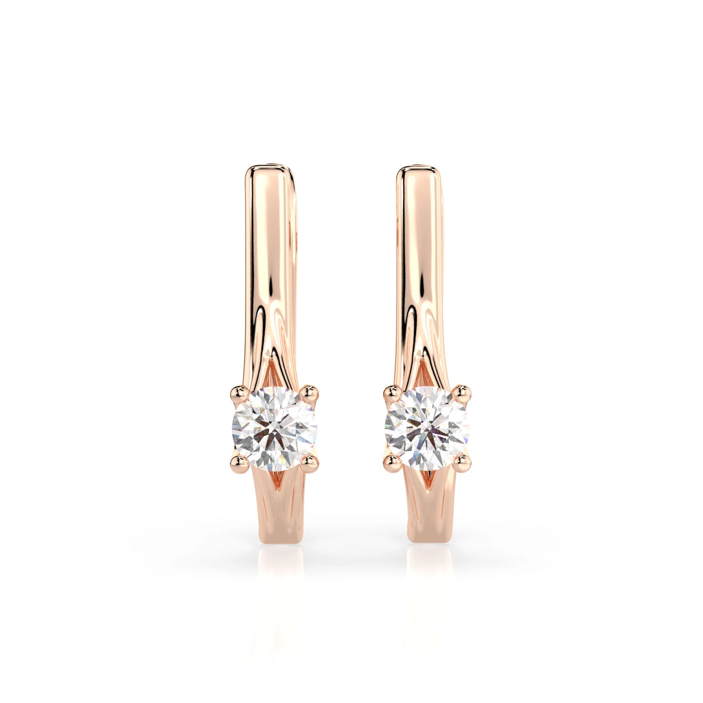 Solitaire English Lock Earring (Round), 0.2 ct — 102-10014(3.0)