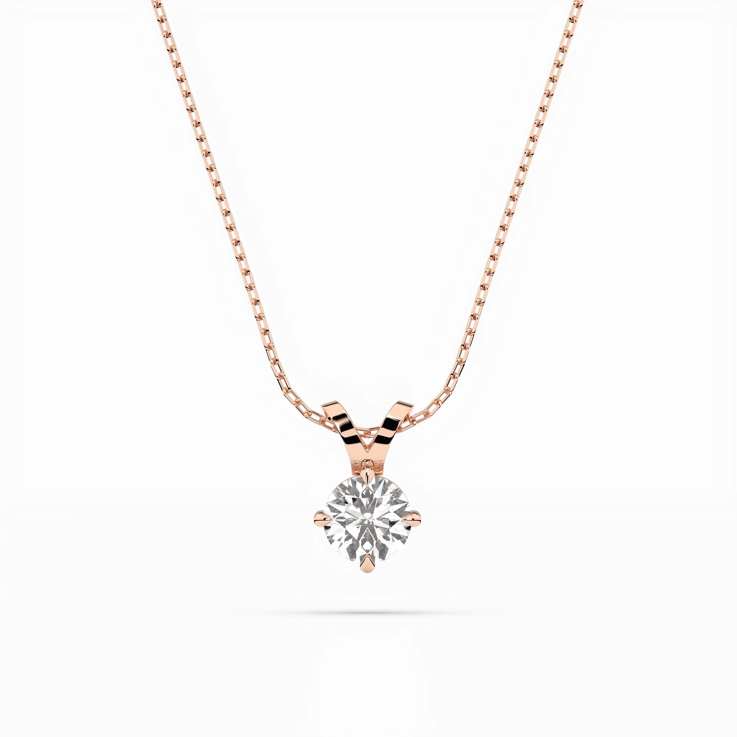 Solitaire Necklace (Round), 0.4 ct — 104-10037(4.7)