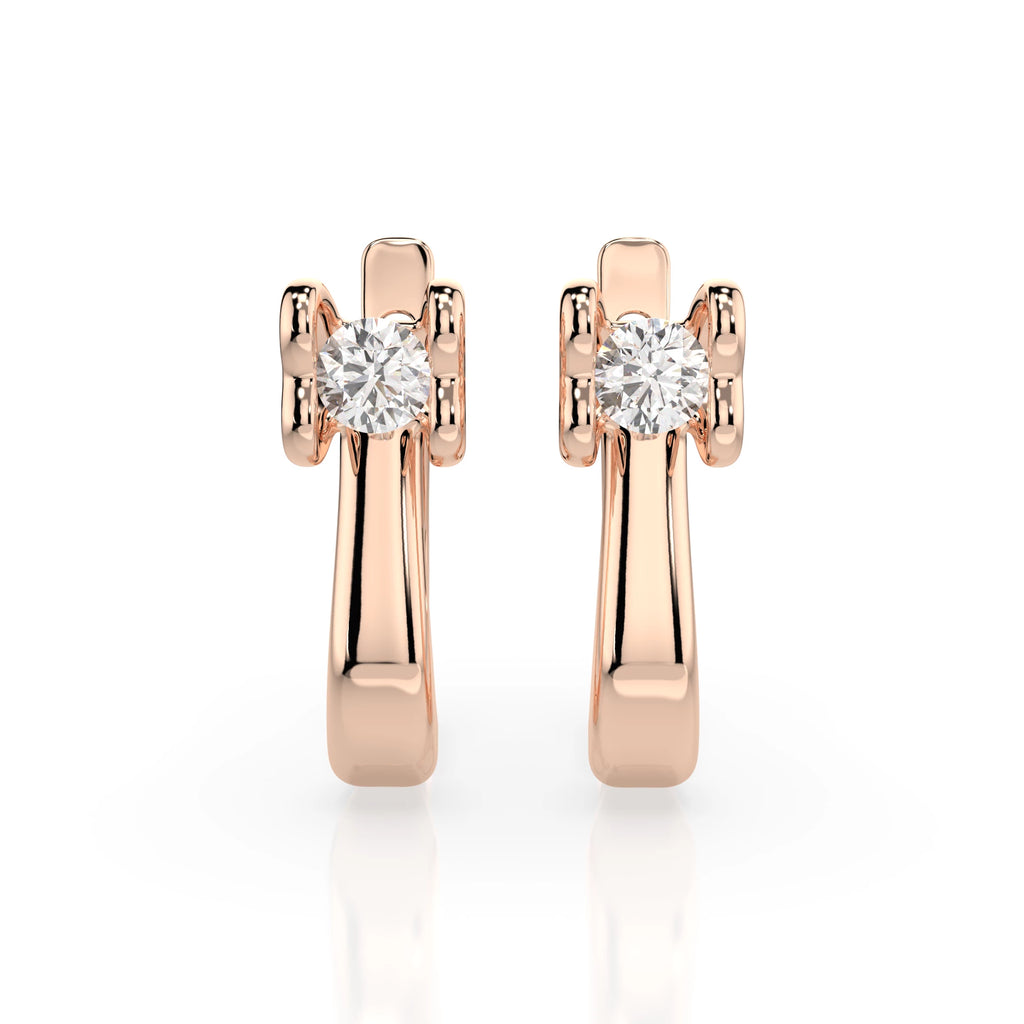 Solitaire English Lock Earring (Round), 0.2 ct — 102-10013(3.0)