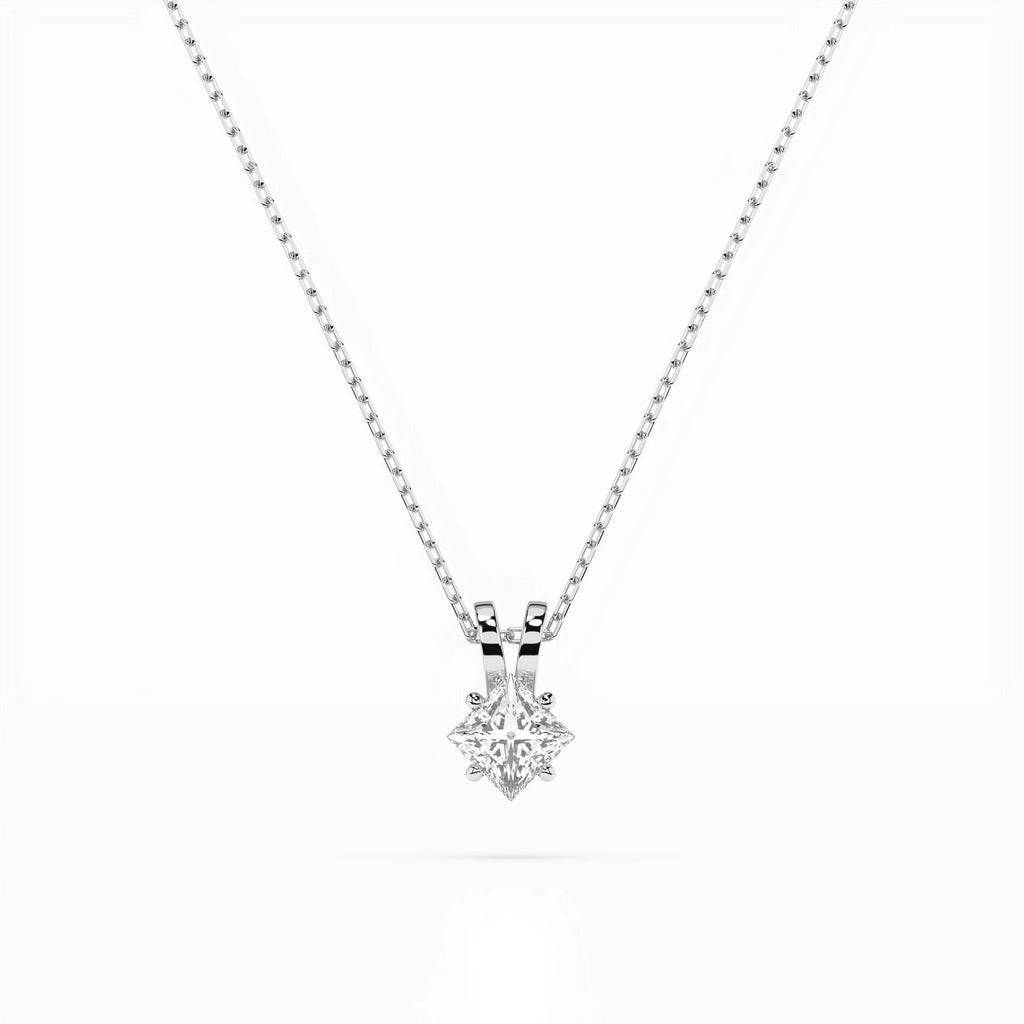 Solitaire Necklace (Princess), 0.3 ct — 104-10070(0.30)PR