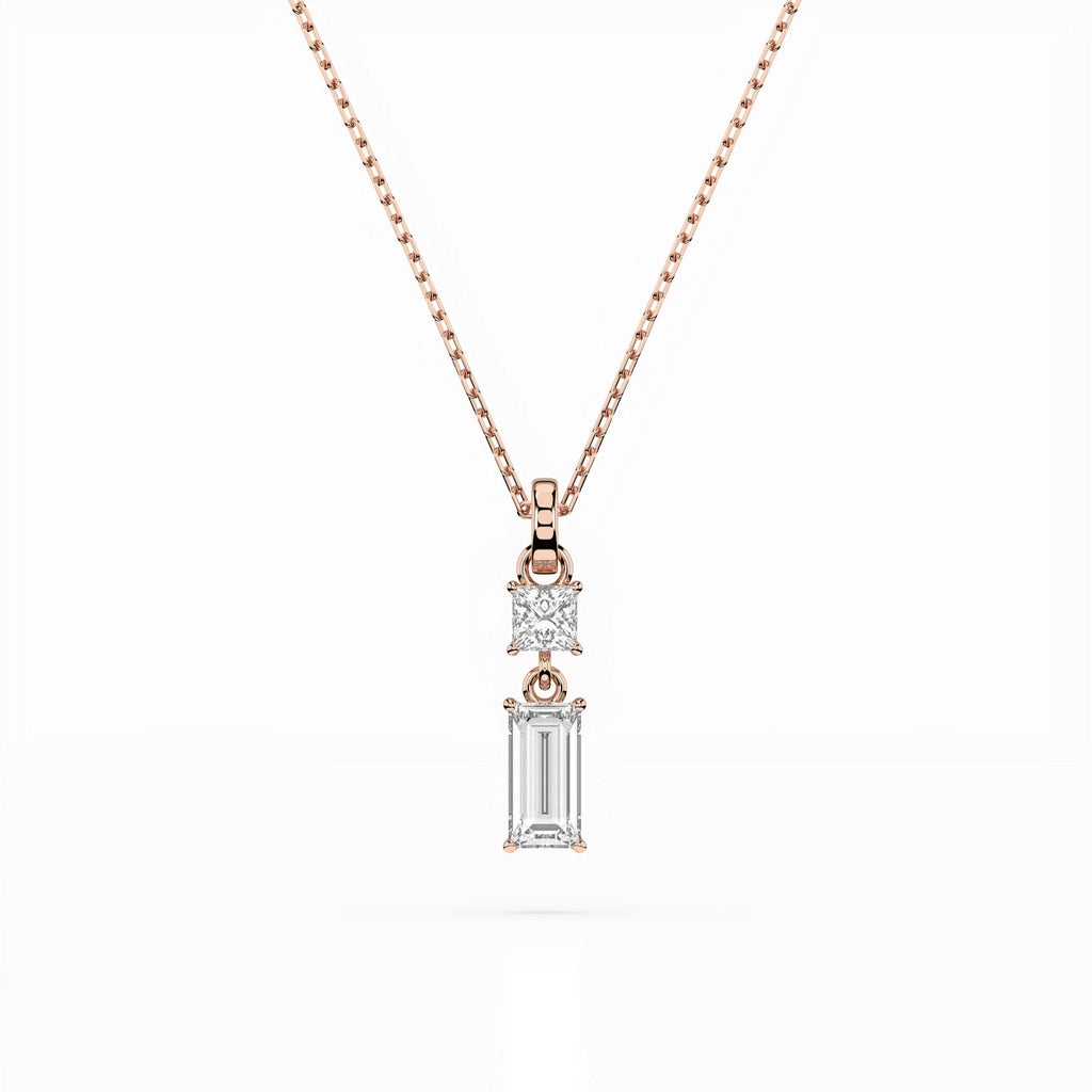 Solitaire Necklace (Baguette), 0.1 ct — 104-10071/1(0.30)BAQ