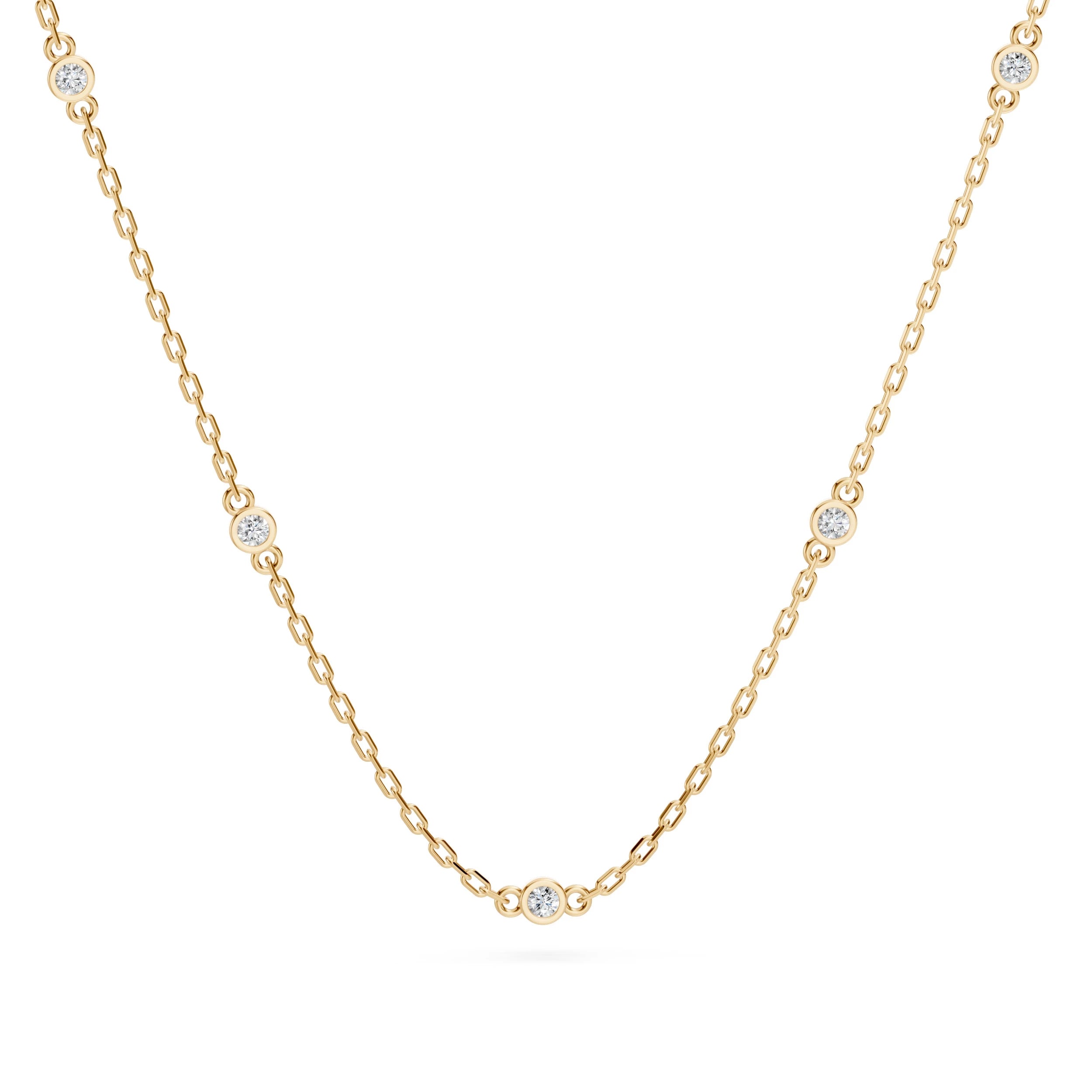 Minimalism Necklace (Round), 0.07 ct — 104-10080/5(1.4)