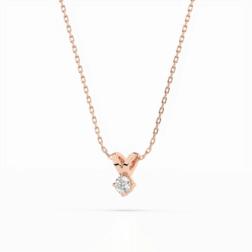 Solitaire Necklace (Round), 0.1 ct — 104-10037(3.0)