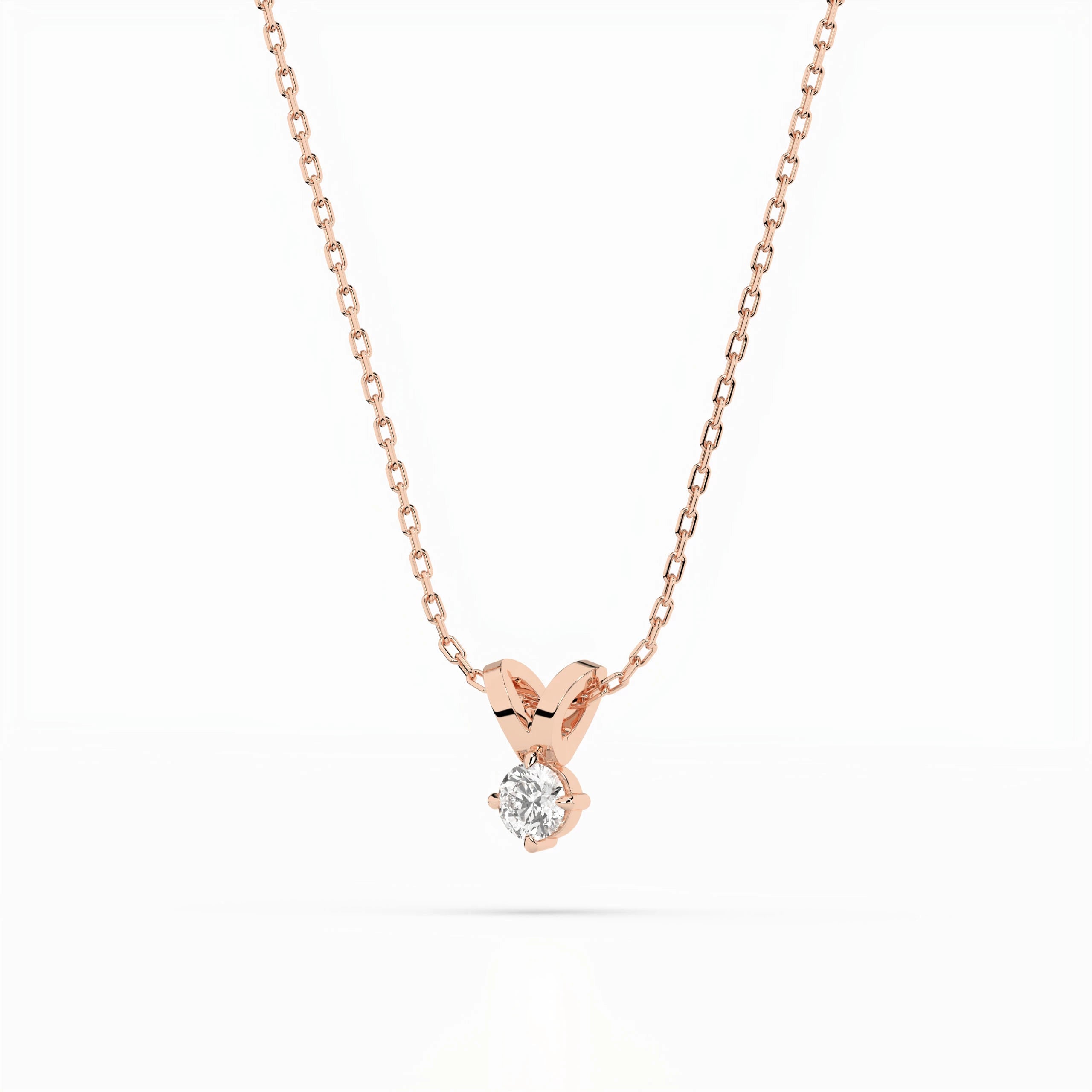 Solitaire Necklace (Round), 0.2 ct — 104-10037(3.7)