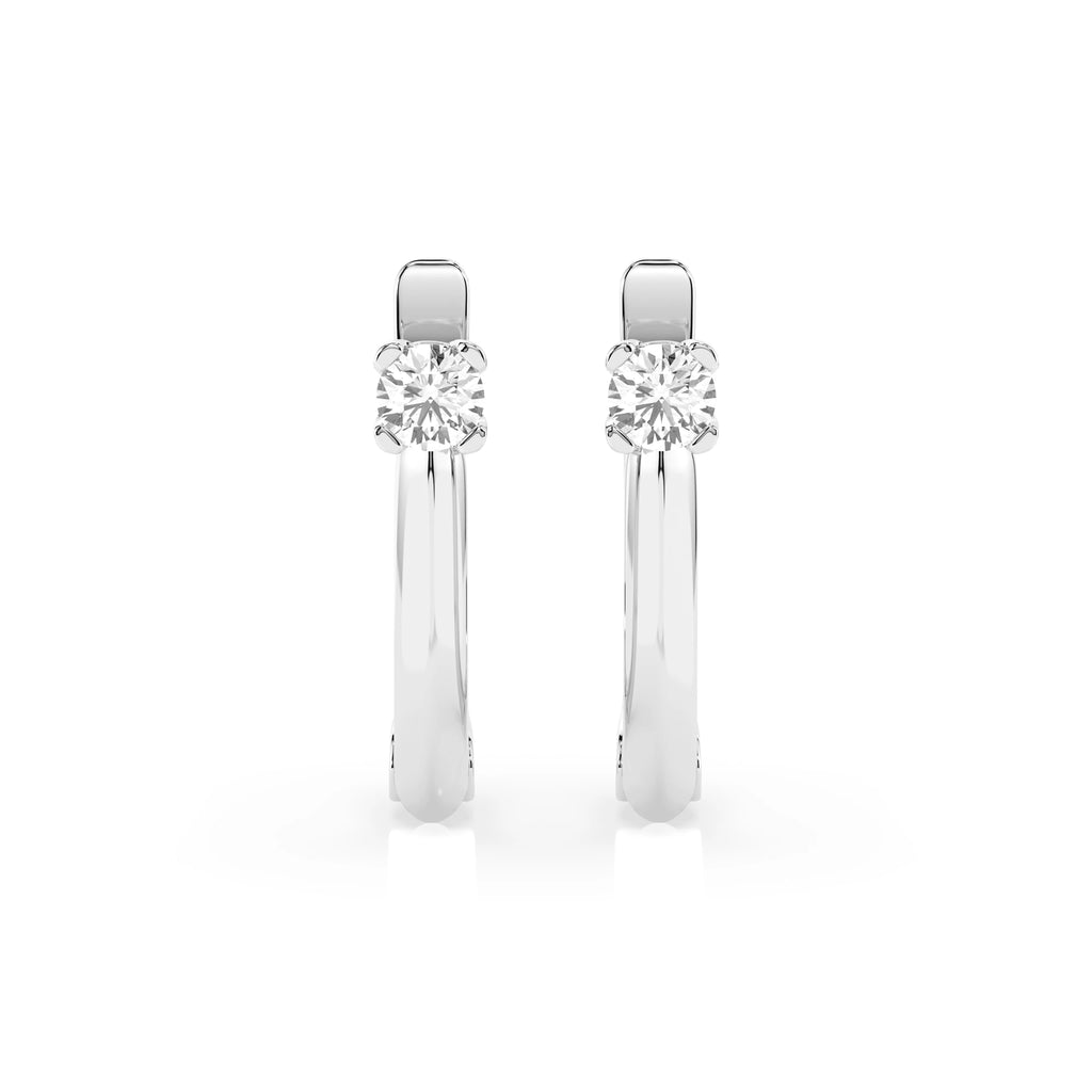 Solitaire English Lock Earring (Round), 0.2 ct — 102-10089(3.0)