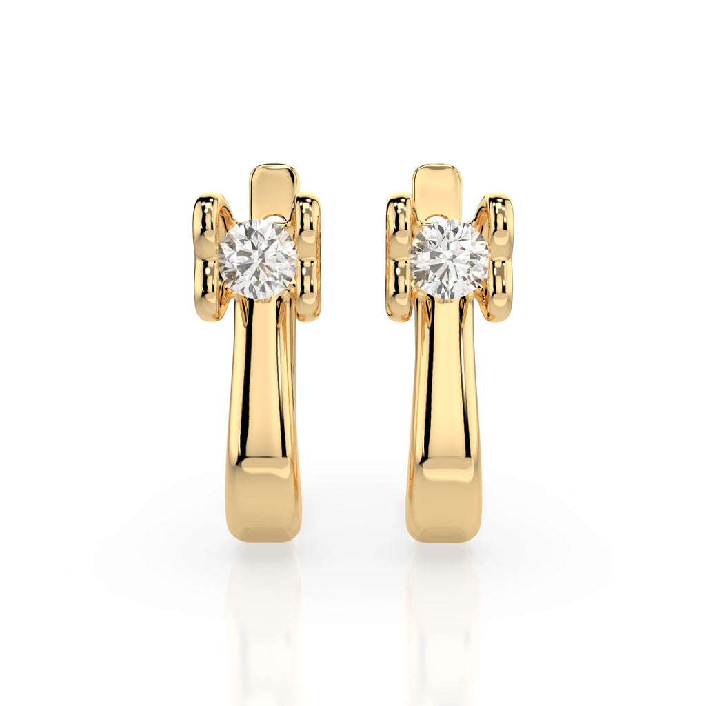 Solitaire English Lock Earring (Round), 0.2 ct — 102-10013(3.0)