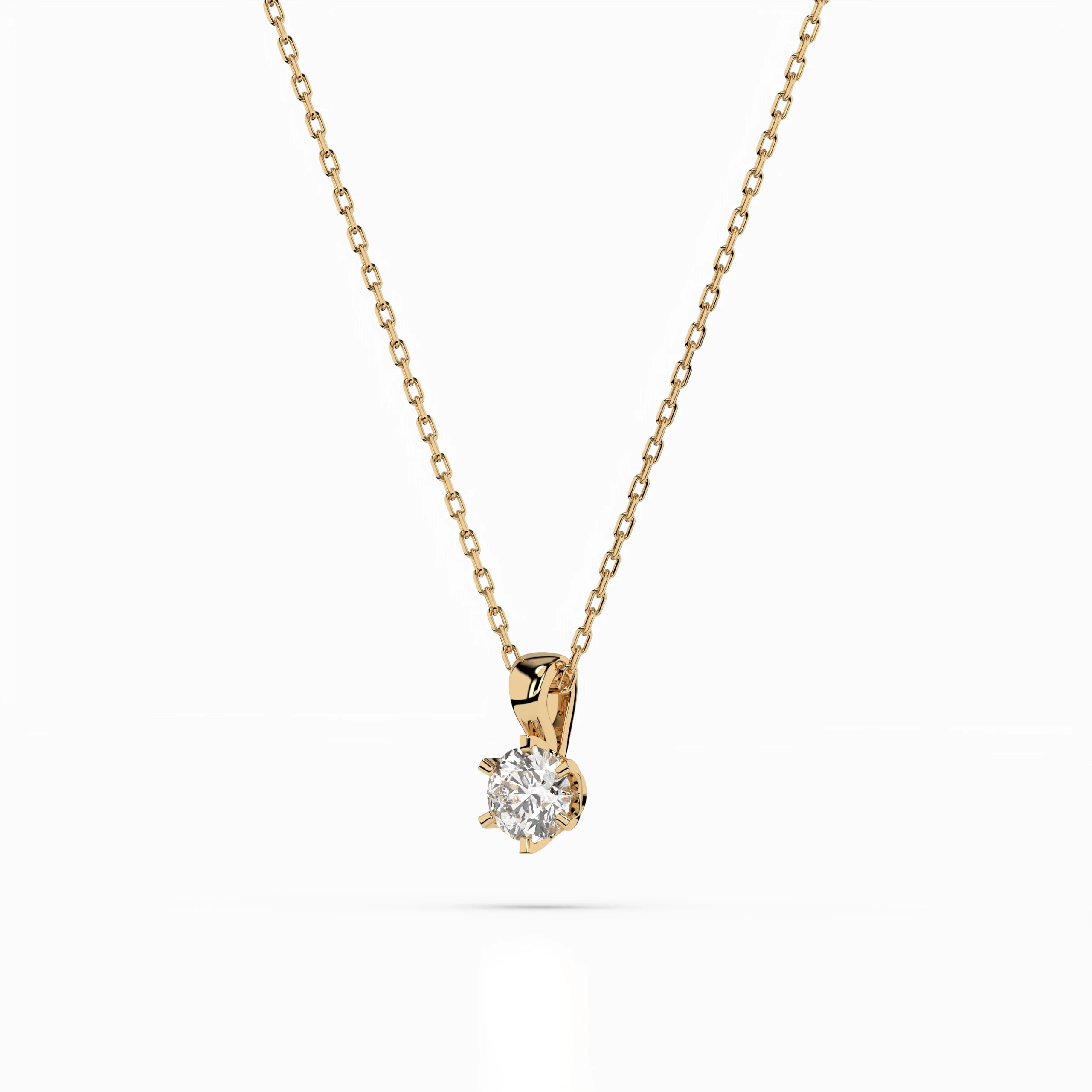 Solitaire Necklace (Round), 0.15 ct — 104-10004(3.4)