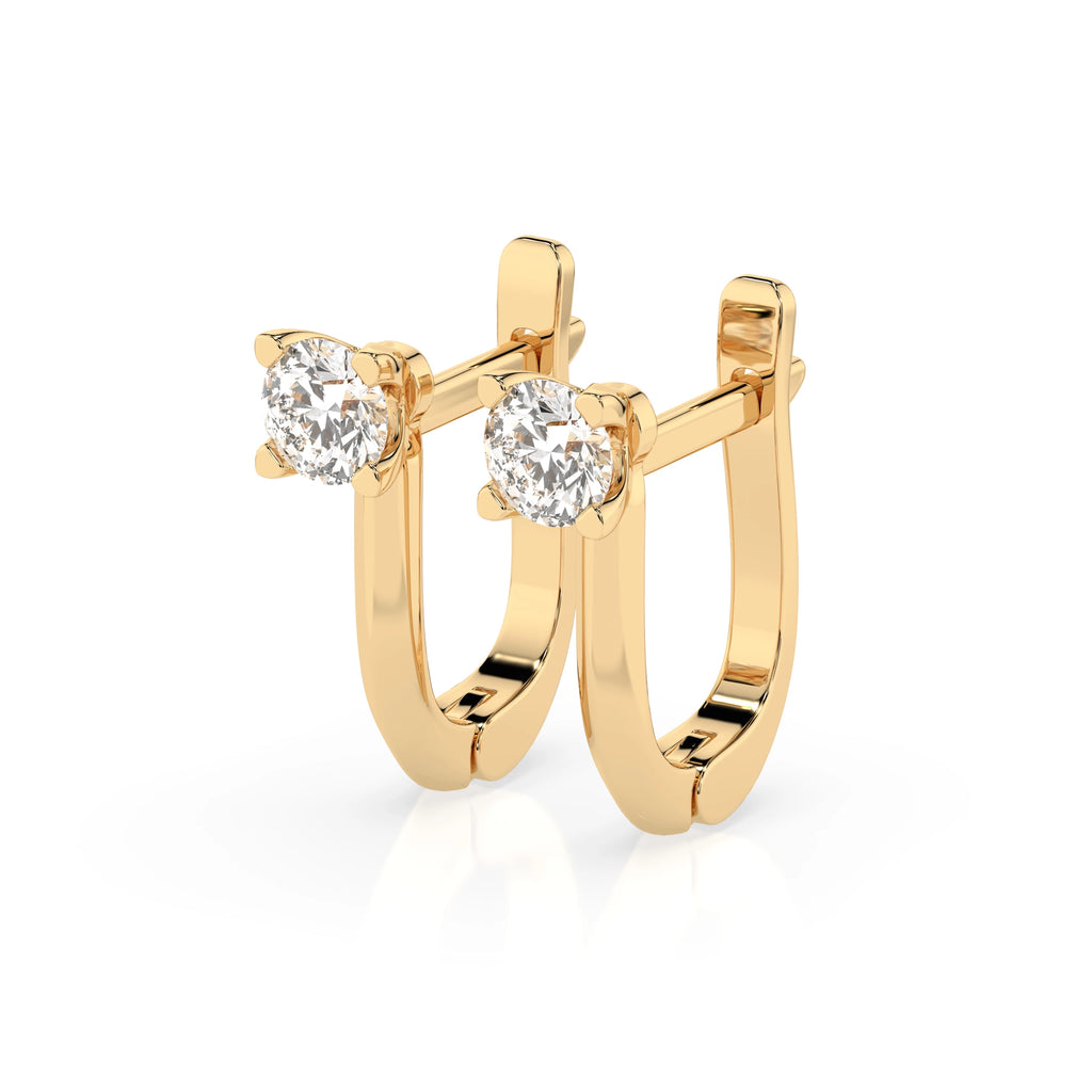 Solitaire English Lock Earring (Round), 0.6 ct — 102-10089(4.2)