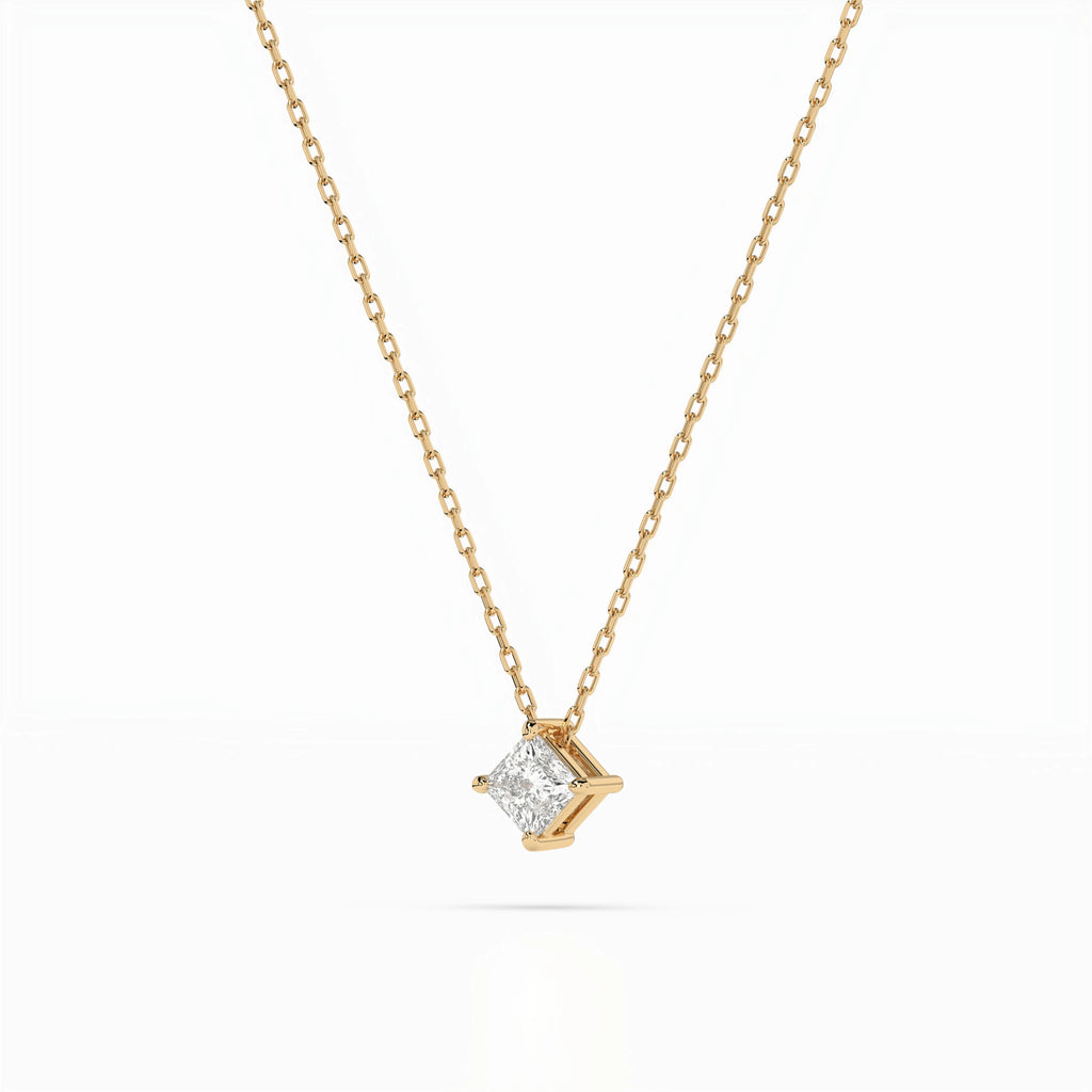 Solitaire Necklace (Princess), 0.1 ct — 104-10055(2.5)PR