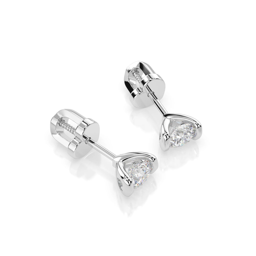 Solitaire Butterfly Earring (Round), 0.6 ct — 102-10016(4.2)
