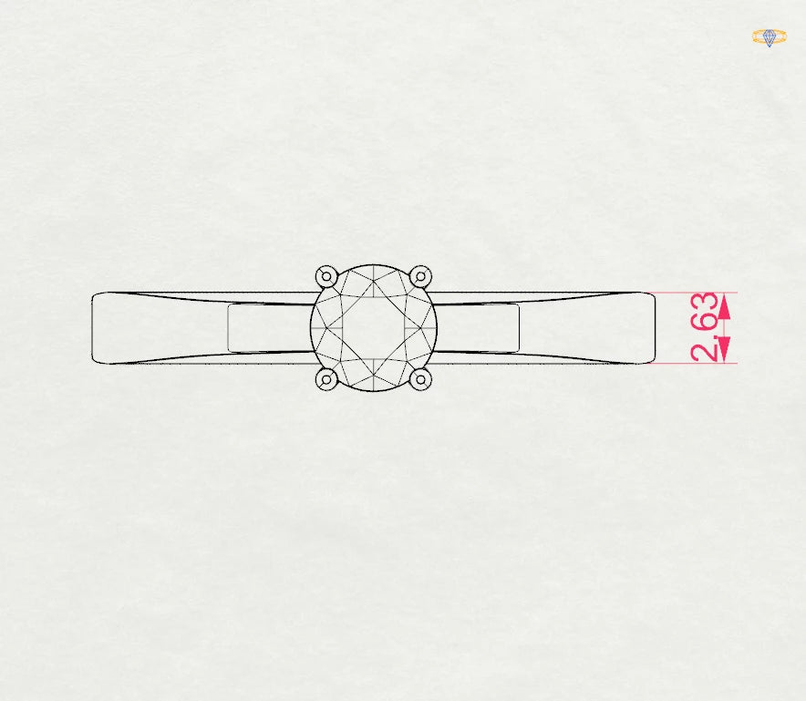 Solitaire Ring (Round), 0.35 ct — 101-10012/1(4.5)