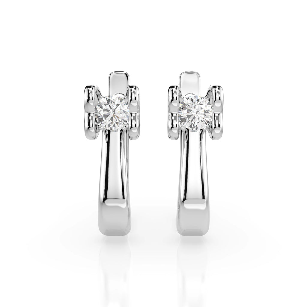 Solitaire English Lock Earring (Round), 0.2 ct — 102-10013(3.0)