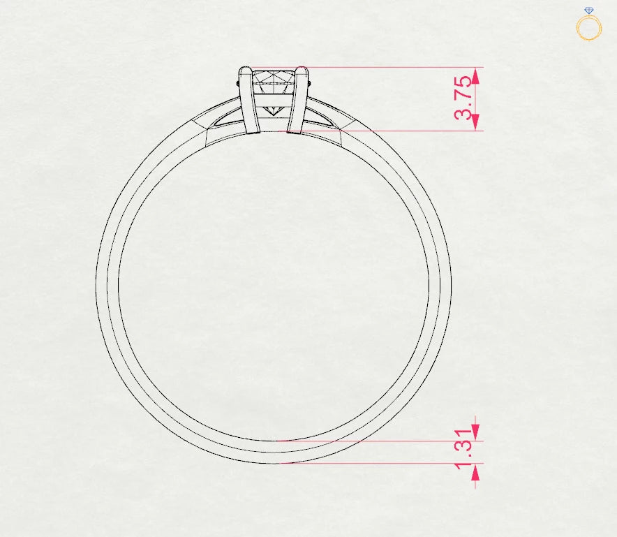 Solitaire Ring (Round), 0.3 ct — 101-10012/1(4.2)