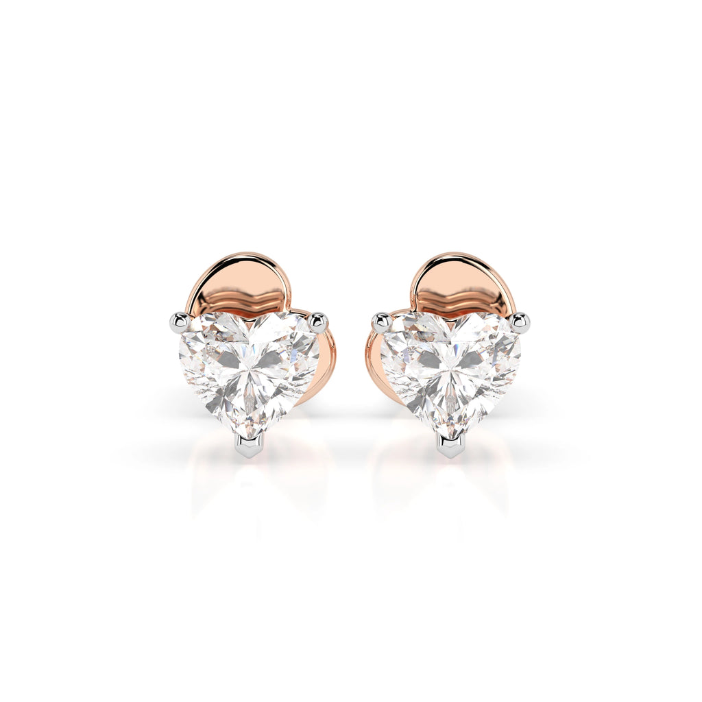 Solitaire Butterfly Earring (Heart), 0.6 ct — 102-10190(0.30)HRT