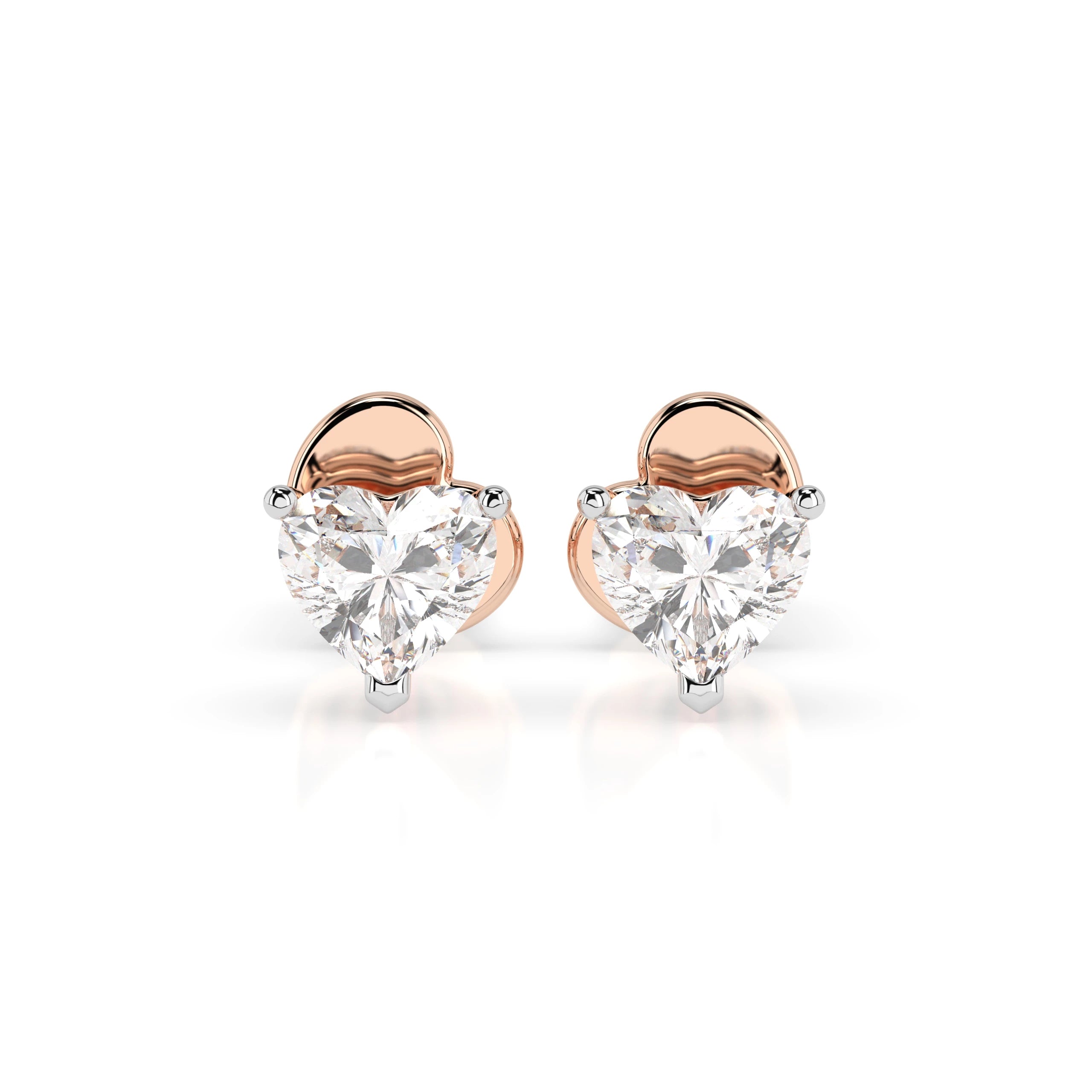Solitaire Butterfly Earring (Heart), 0.6 ct — 102-10190(0.30)HRT