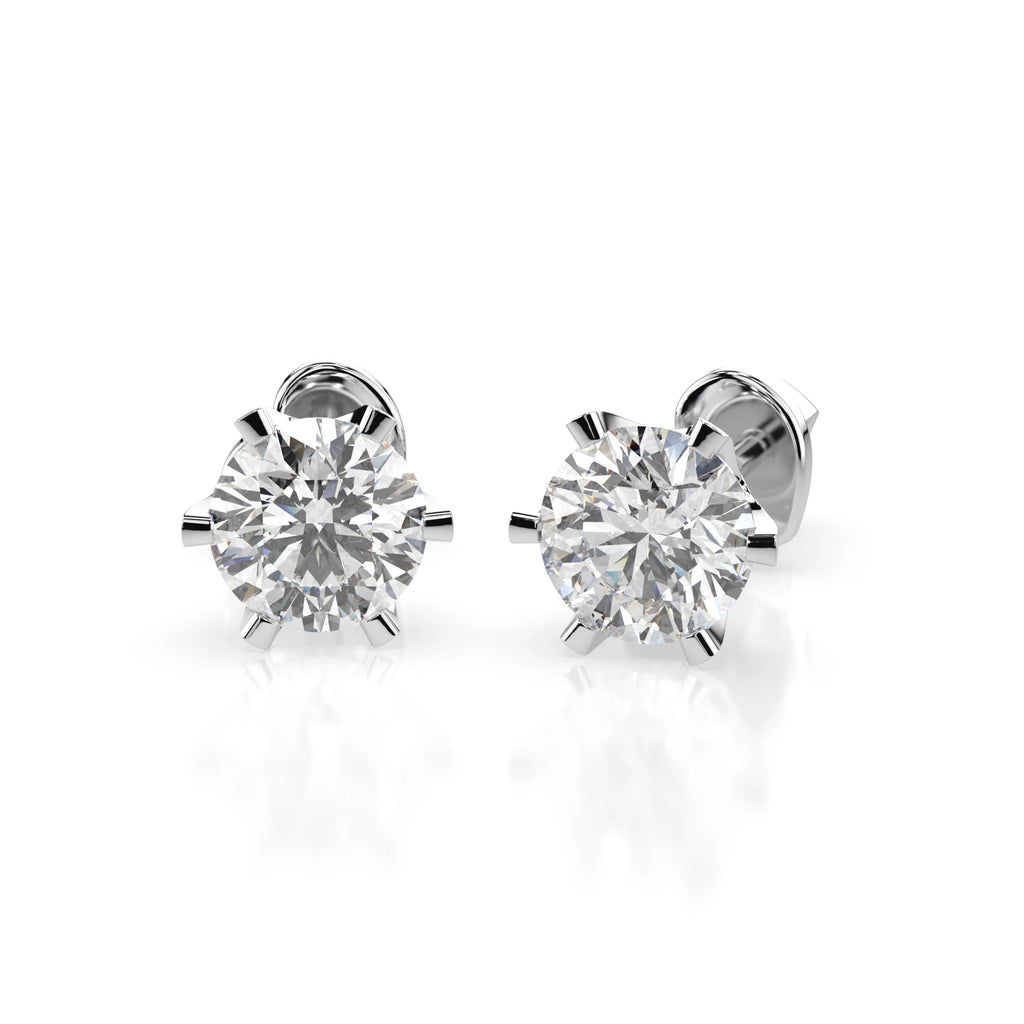 Solitaire Butterfly Earring (Round), 0.9 ct — 102-10040/1(4.8)
